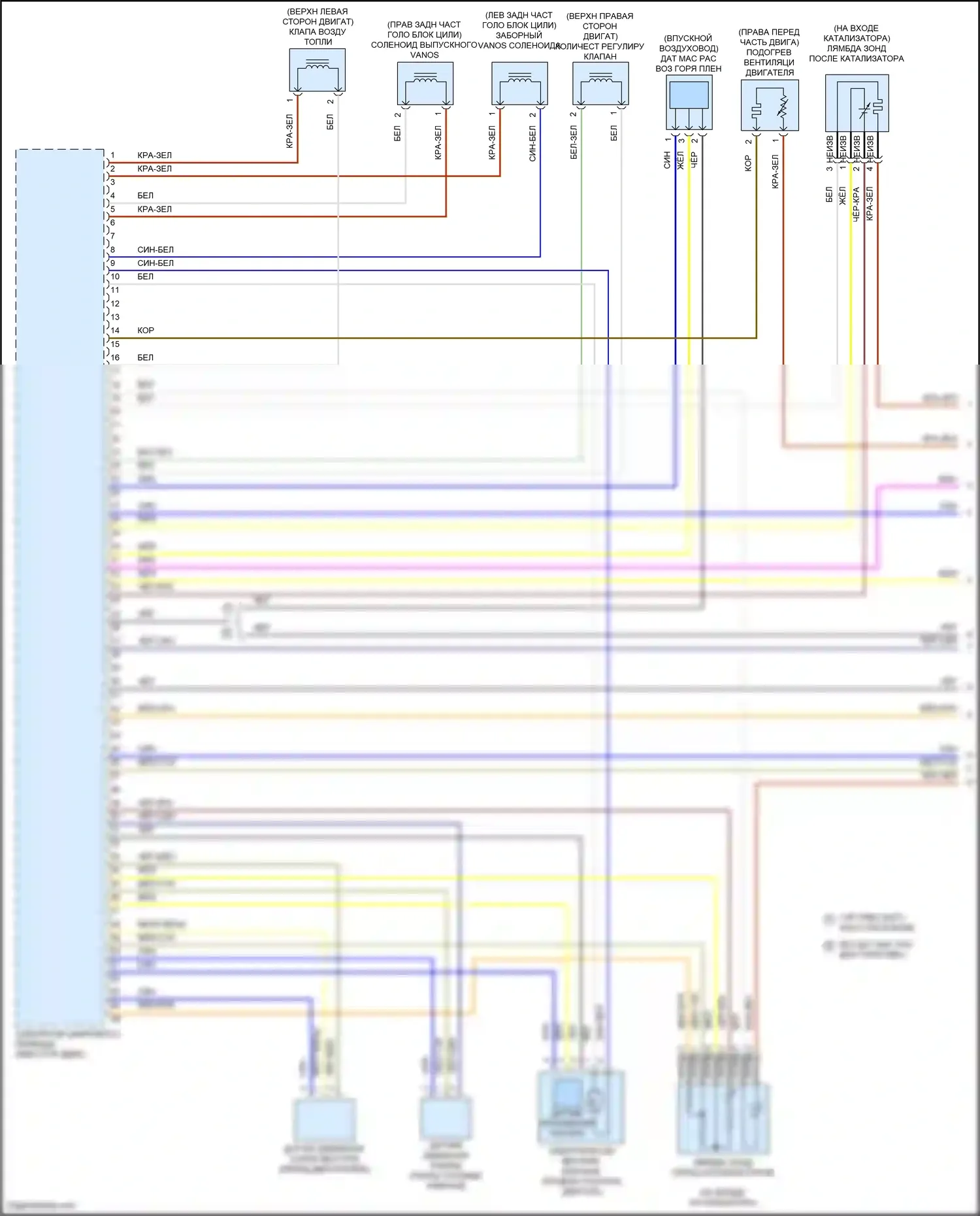 X4 BMW G02 рестайлинг (2021-2024): Электросхема двигателя 2.0л турбо (1 из 6) 