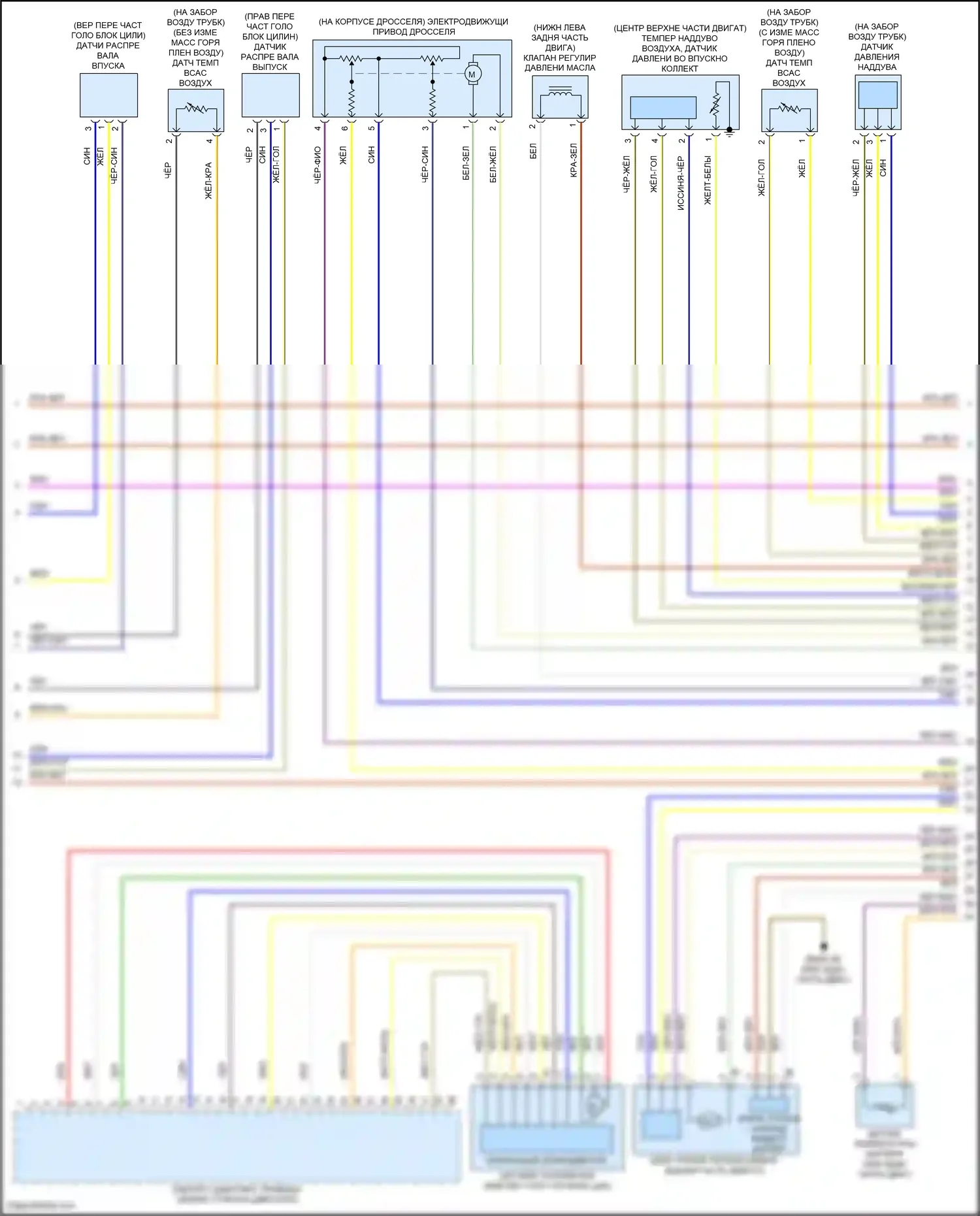 X4 BMW G02 рестайлинг (2021-2024): Электросхема двигателя 2.0л турбо (2 из 6) 