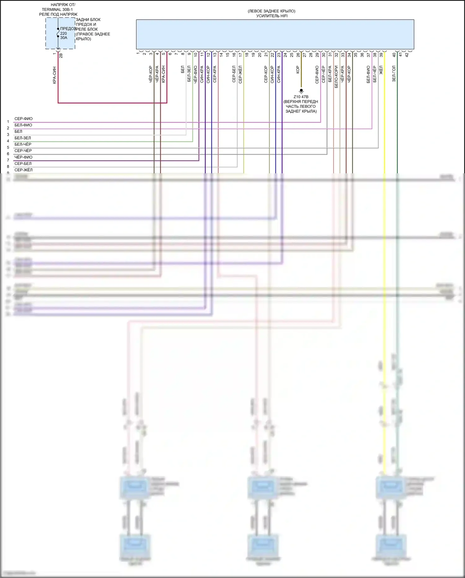 X4 BMW G02 рестайлинг (2021-2024): Hifi электросхема магнитолы, с активным звуковым оформлением (4 из 6) 