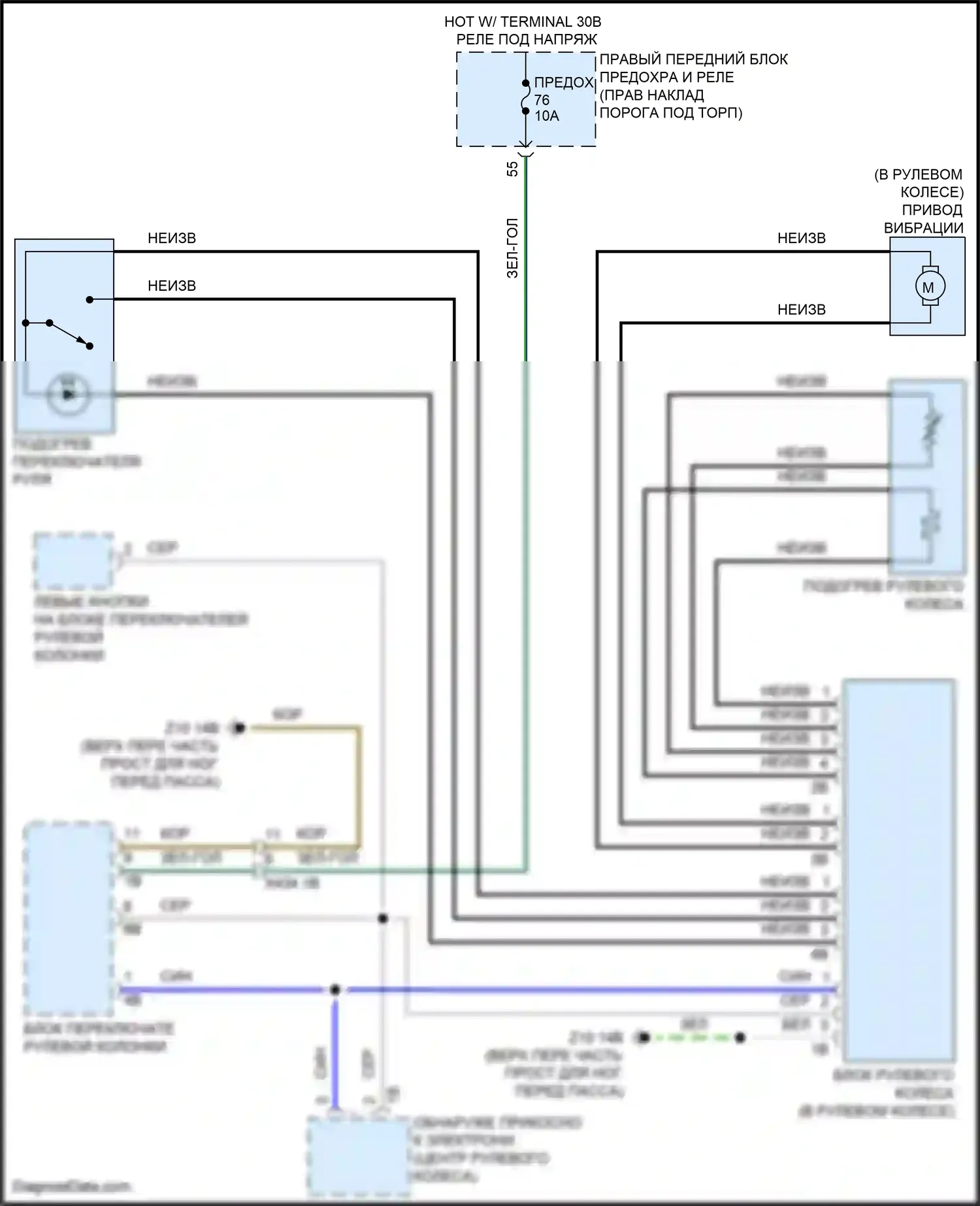 X4 BMW G02 рестайлинг (2021-2024): Электросхема рулевого колеса с подогревом 