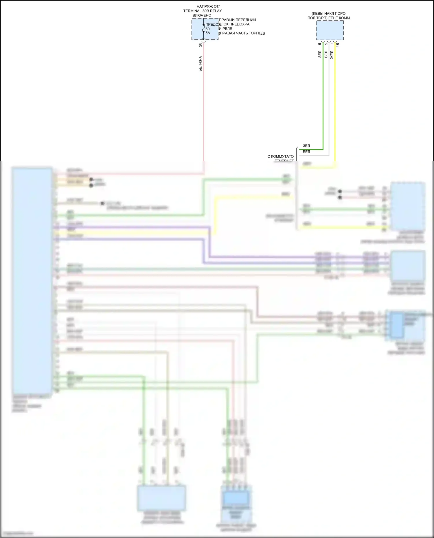 X4 BMW G02 рестайлинг (2021-2024): Электросхема камеры кругового обзора 