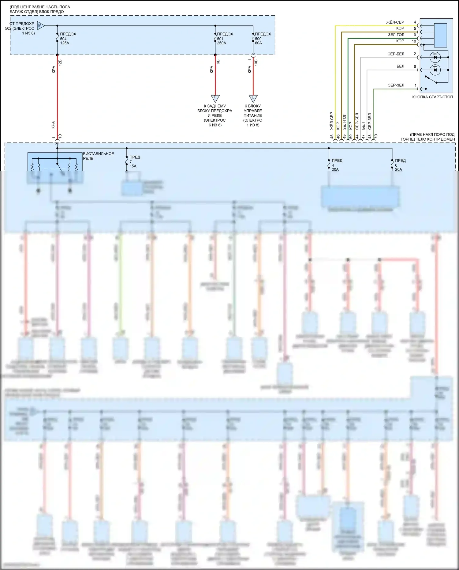 X4 BMW G02 (2018-2021): Электросхема блока предохранителей реле (2 из 8) 