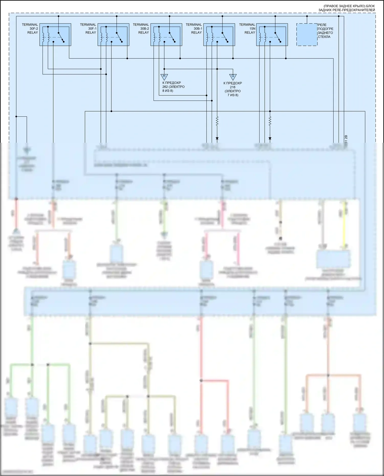 X4 BMW G02 (2018-2021): Электросхема блока предохранителей реле (6 из 8) 