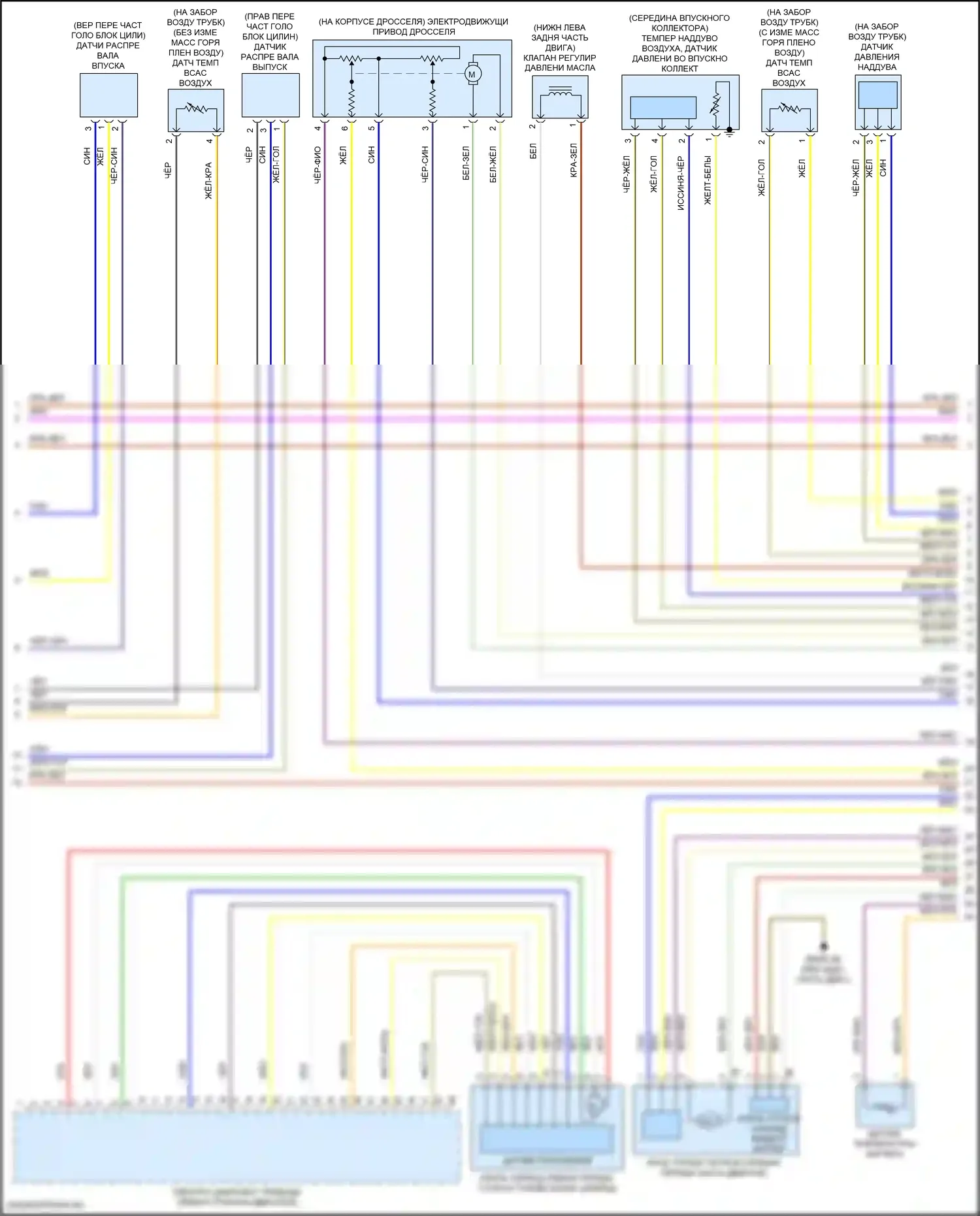 X4 BMW G02 (2018-2021): Электросхема двигателя 2.0л турбо (2 из 6) 