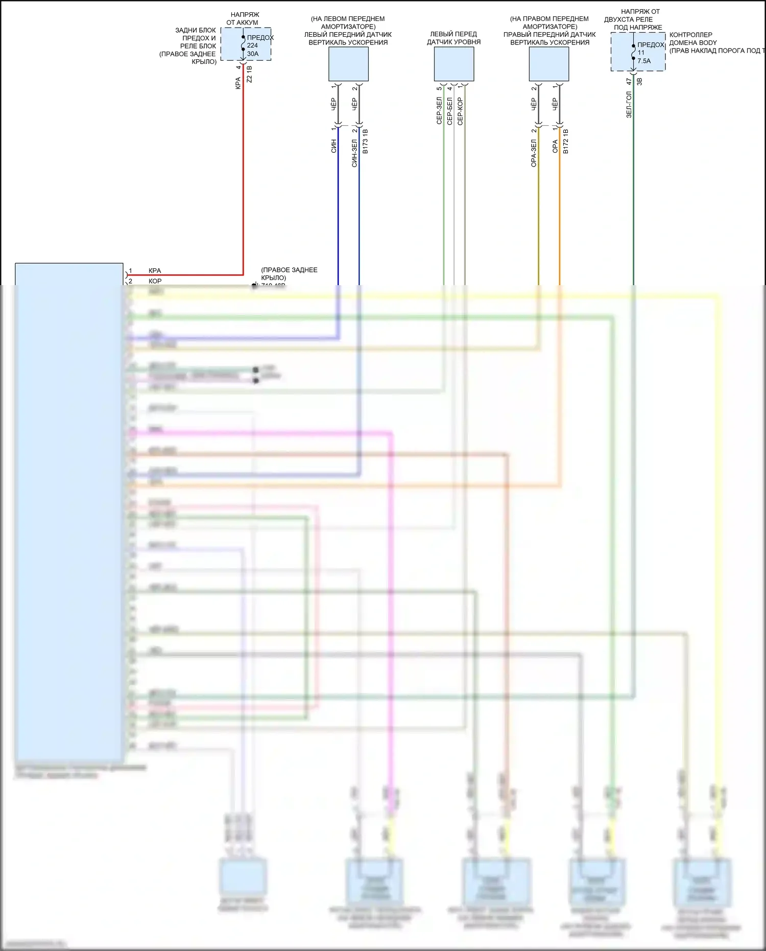 X4 BMW G02 (2018-2021): Электросхема подвески динамического привода 