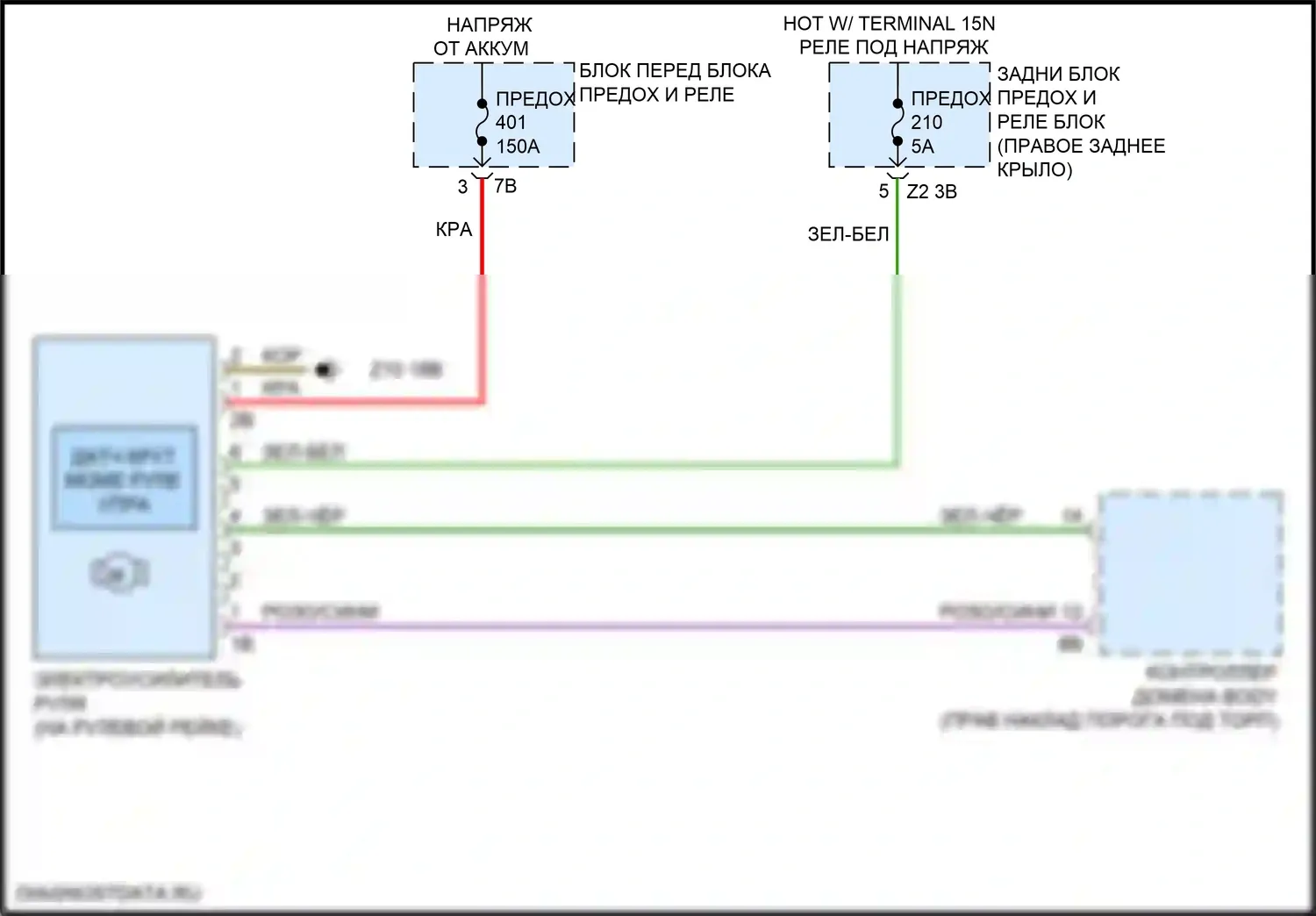 X4 BMW G02 (2018-2021): Электросхема электроусилителя руля 