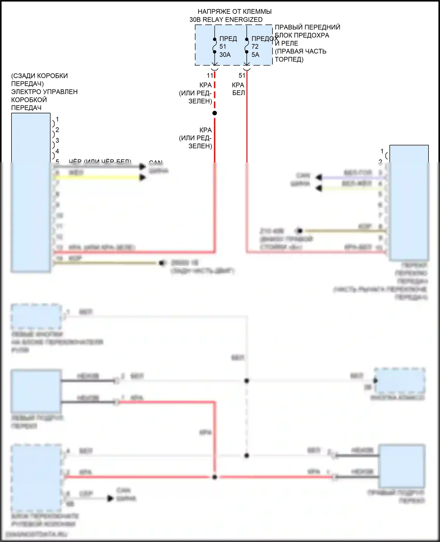 X4 BMW G02 (2018-2021): Электросхема автоматической коробки передач 
