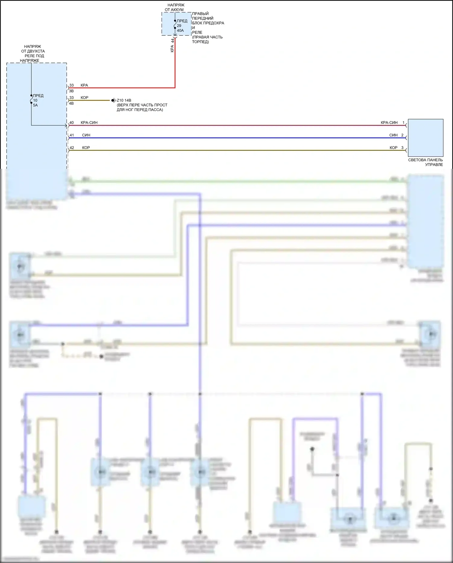 X4 BMW G02 (2018-2021): Электросхема подсветки приборной панели 