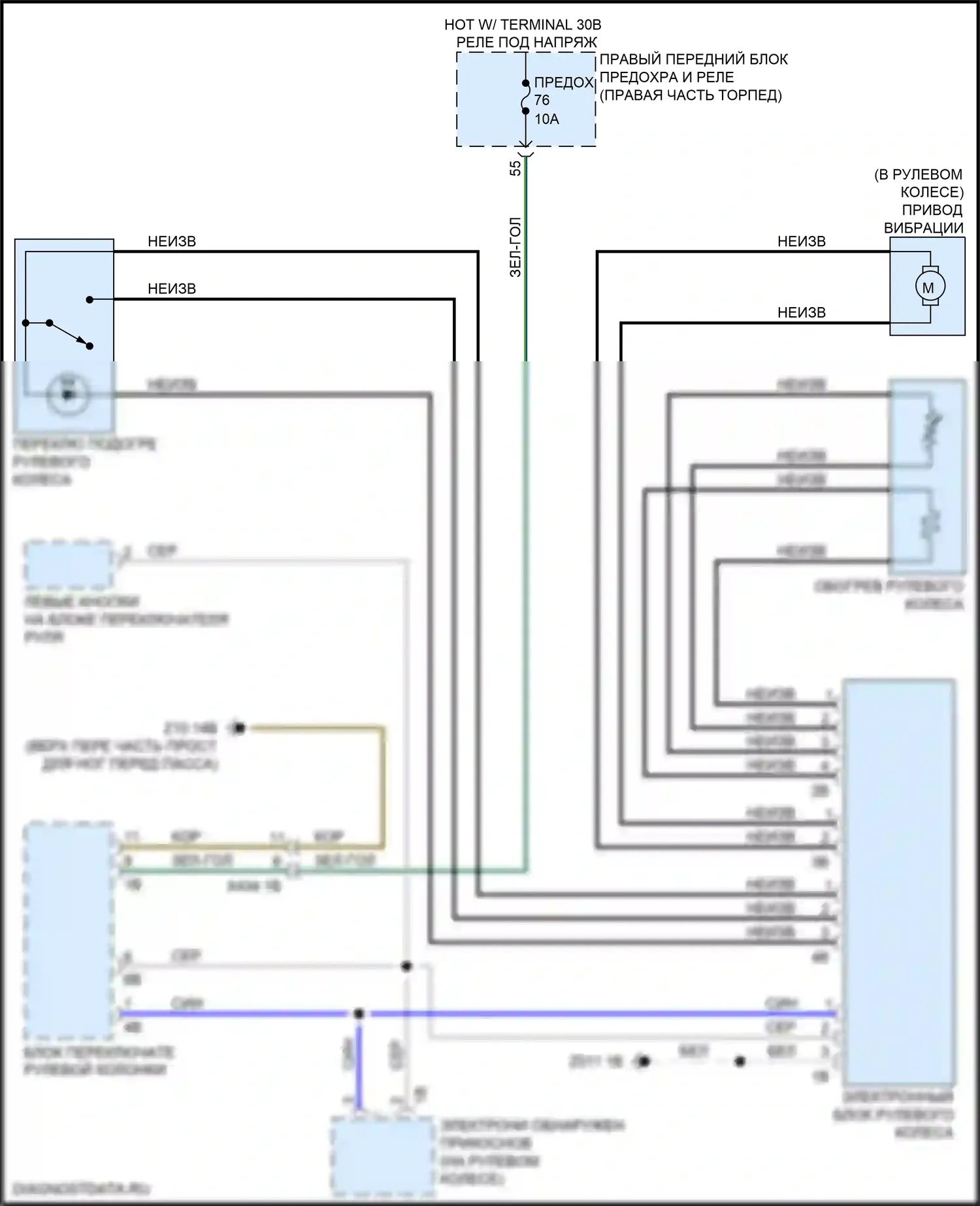 X4 BMW G02 (2018-2021): Электросхема рулевого колеса с подогревом 