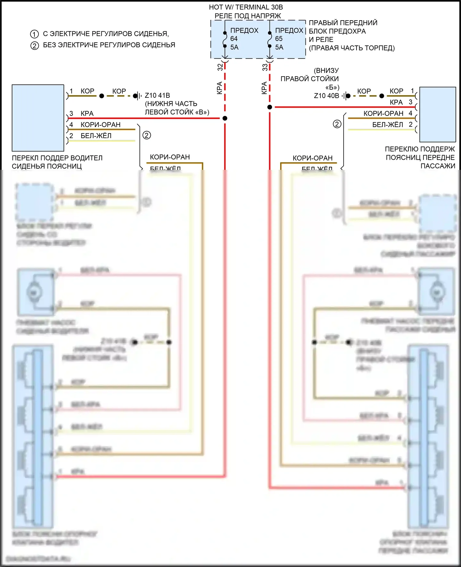 X4 BMW G02 (2018-2021): Поясничная электросхема, без спинки 