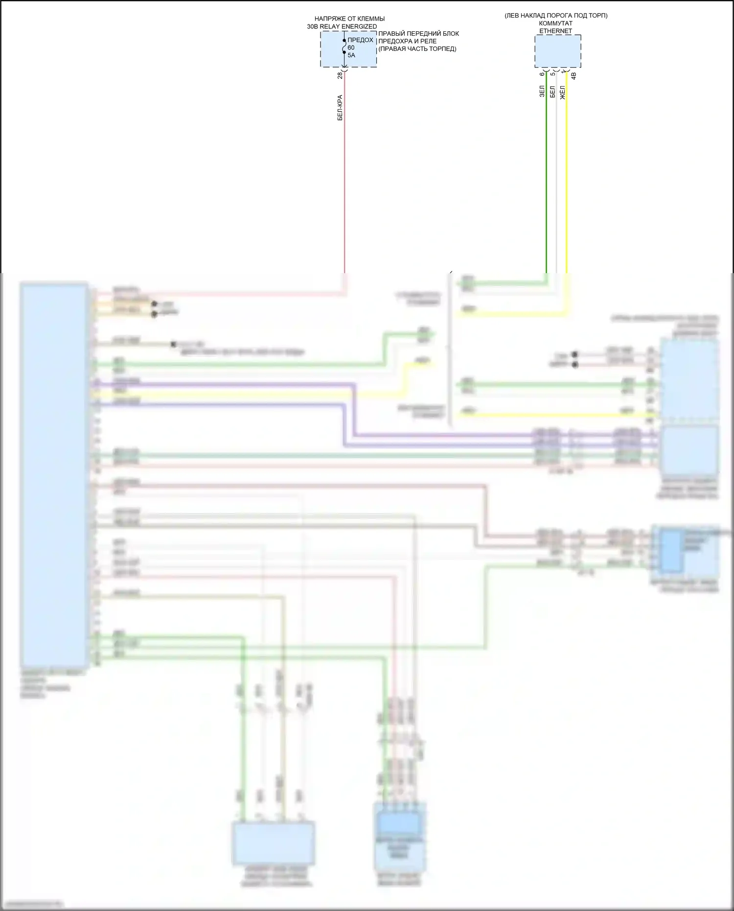 X4 BMW G02 (2018-2021): Электросхема камеры кругового обзора 