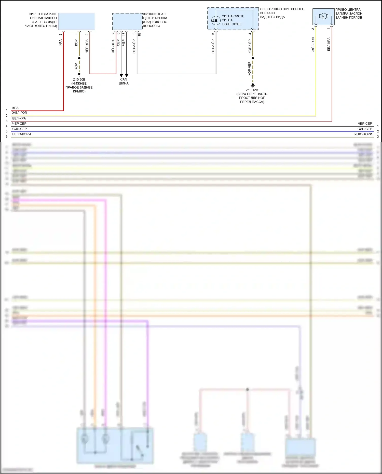 X4 BMW G02 (2018-2021): Электросхема центрального замка (2 из 3) 