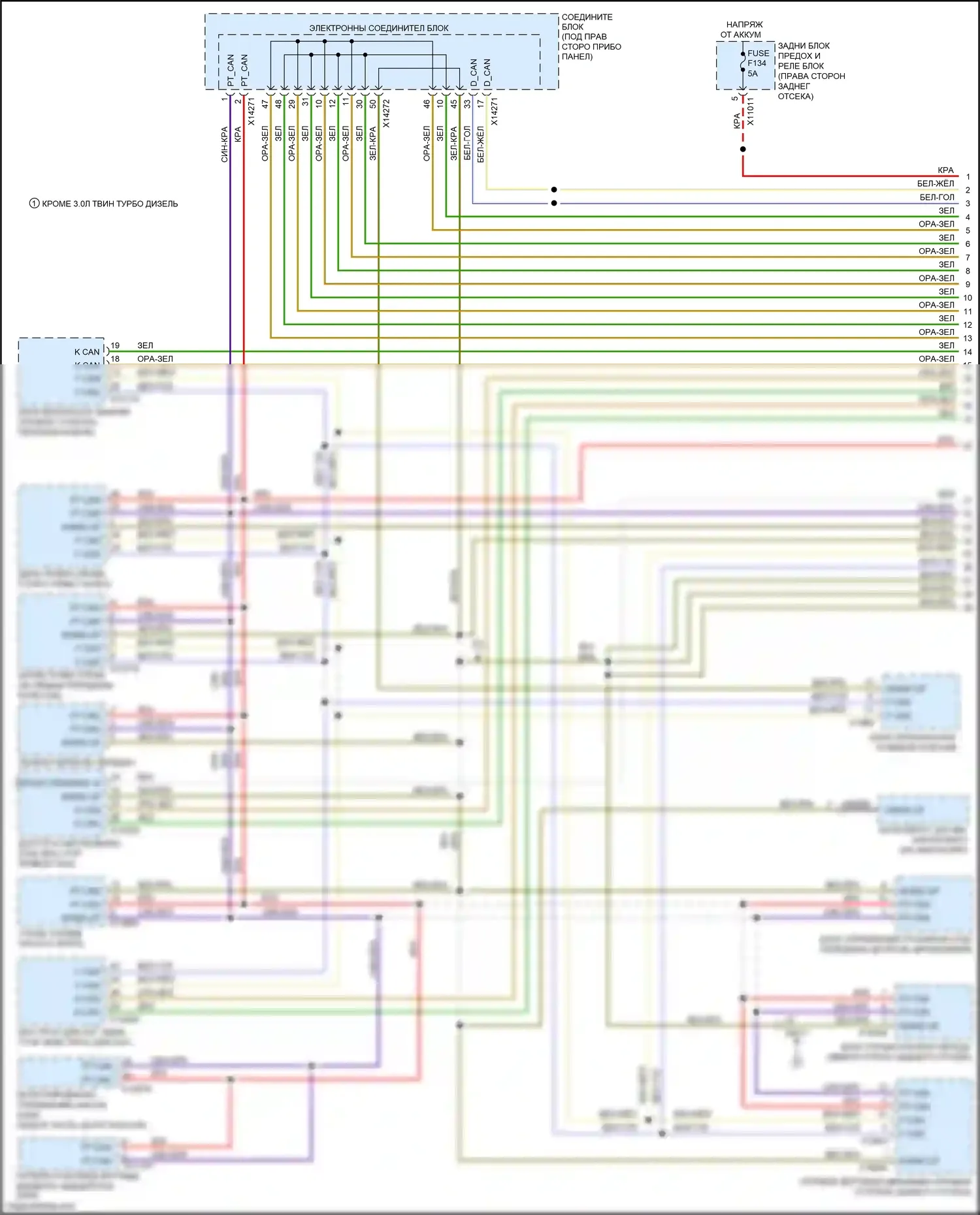 X5 M BMW E70 рестайлинг (2010-2013): Can шина электросхема (1 из 3) 