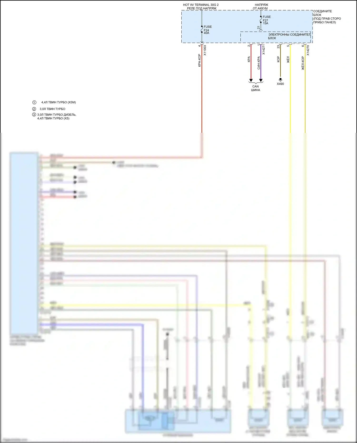 X5 M BMW E70 рестайлинг (2010-2013): Электросхема гидроусилителя руля 