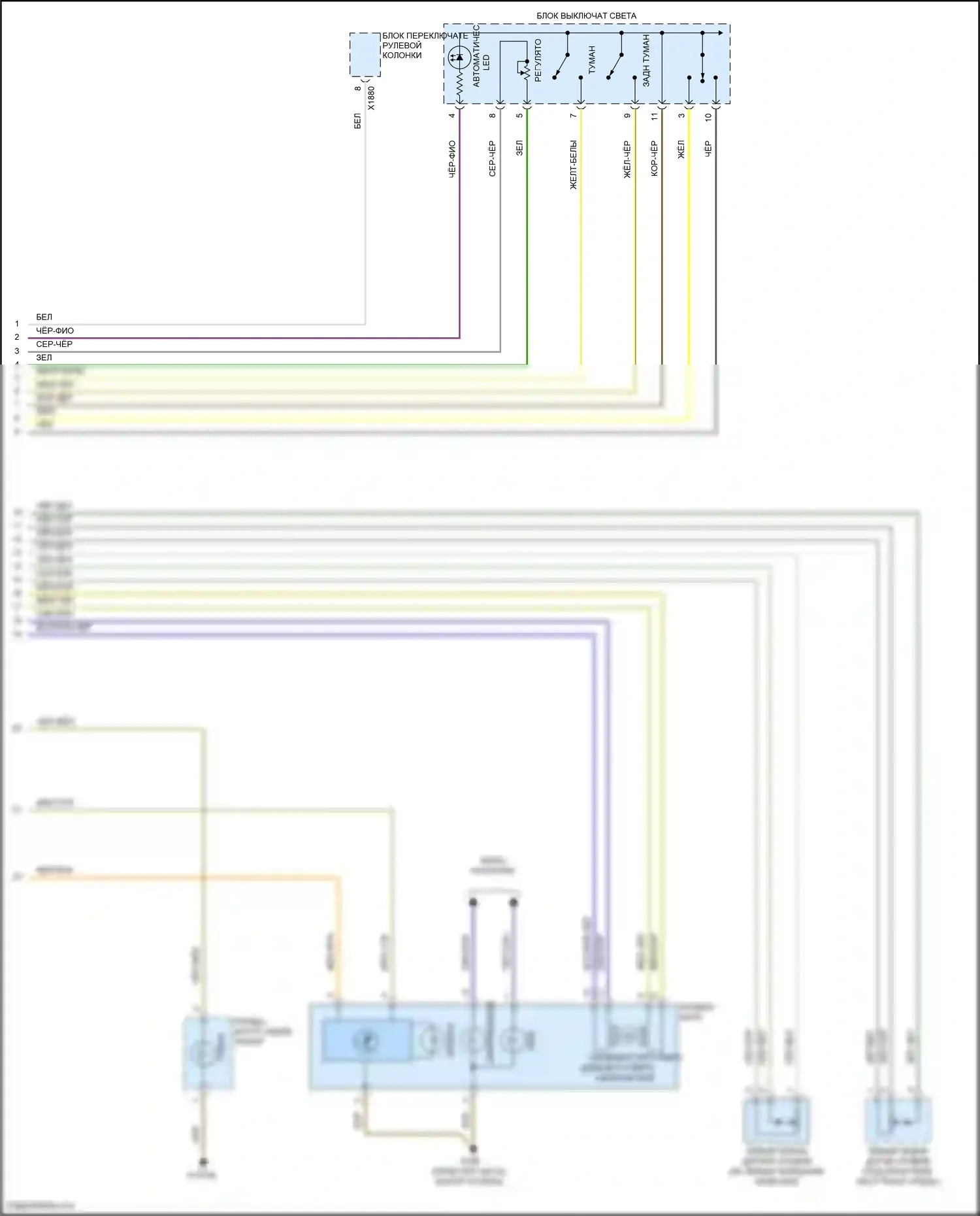 X5 M BMW E70 рестайлинг (2010-2013): Электросхема фар, с ксеноновыми лампами (2 из 2) 