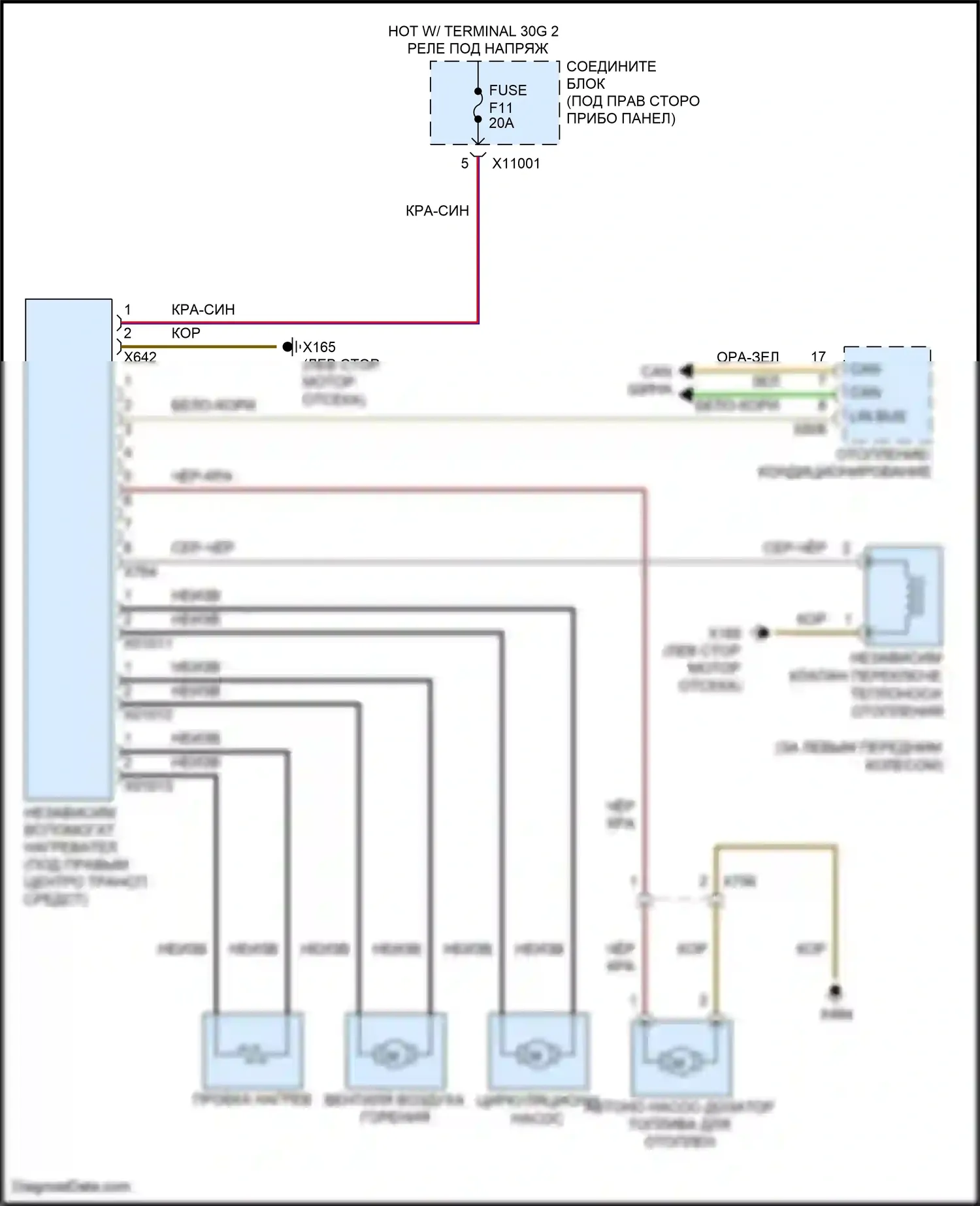 X5 M BMW E70 рестайлинг (2010-2013): Электросхема автономного отопления 