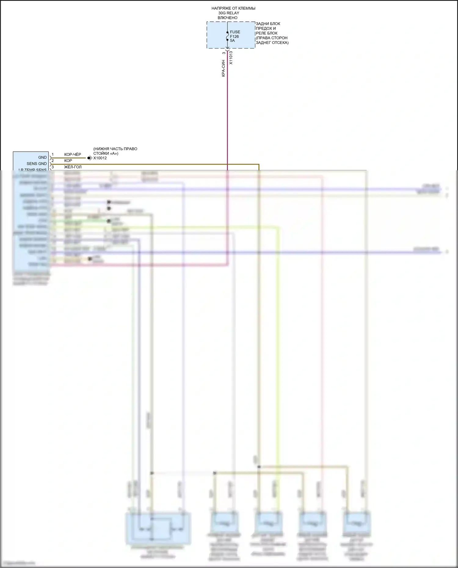 X5 M BMW E70 рестайлинг (2010-2013): Электросхема заднего отопителя и кондиционера (1 из 2) 