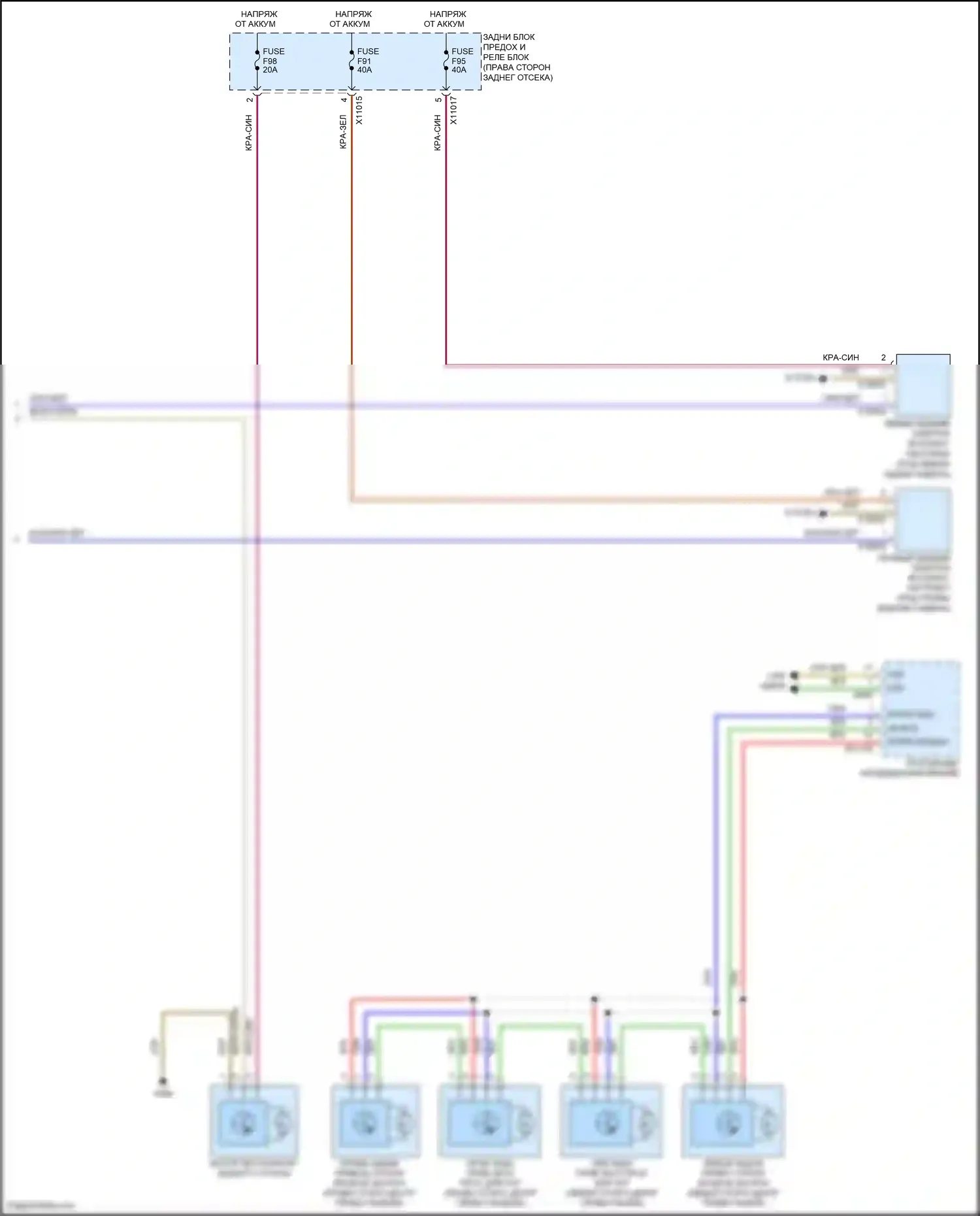 X5 M BMW E70 рестайлинг (2010-2013): Электросхема заднего отопителя и кондиционера (2 из 2) 