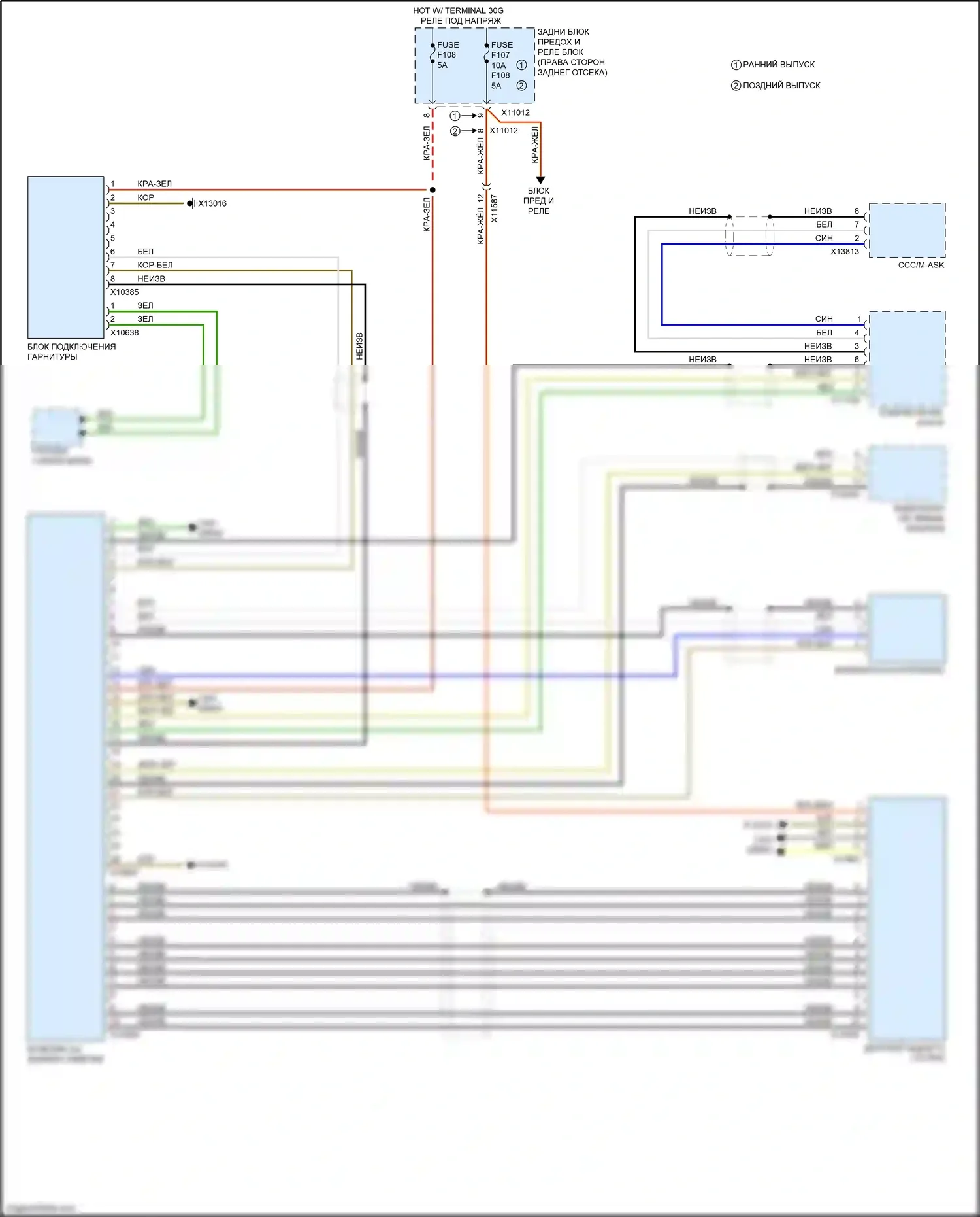 X5 M BMW E70 рестайлинг (2010-2013): Электросхема мультимедий заднего сиденья 