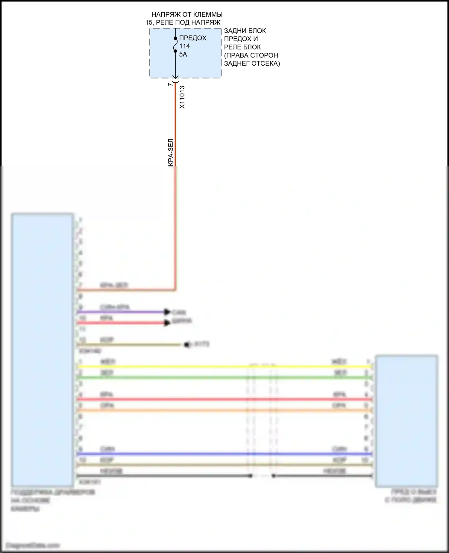 X5 M BMW E70 рестайлинг (2010-2013): Электросхема сигнализации о выезде с полосы движения 
