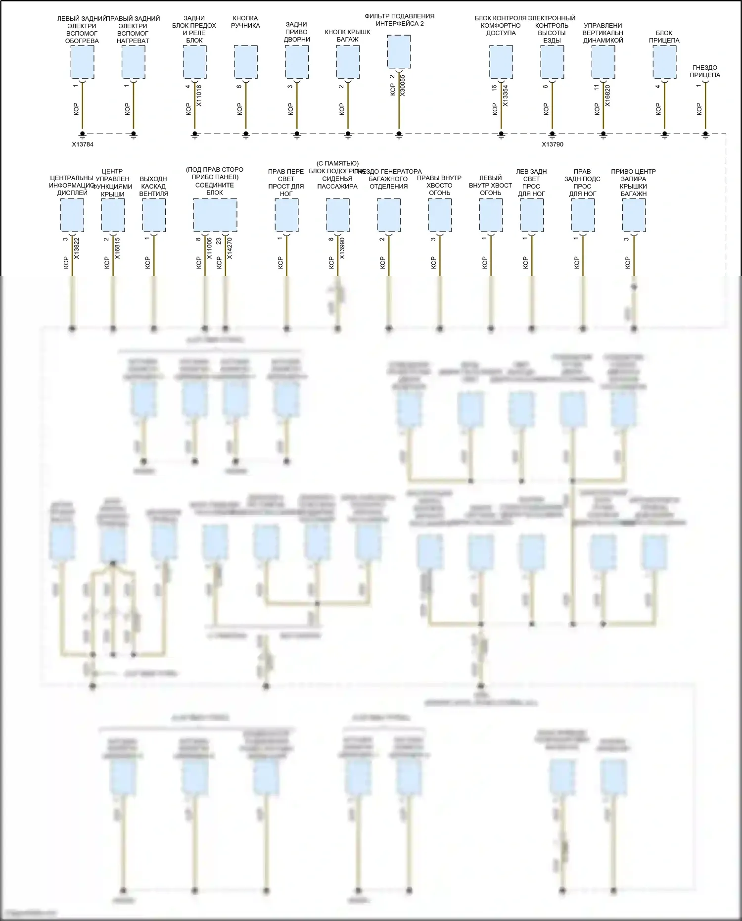 X5 M BMW E70 рестайлинг (2010-2013): Электросхема разводки массы (4 из 6) 