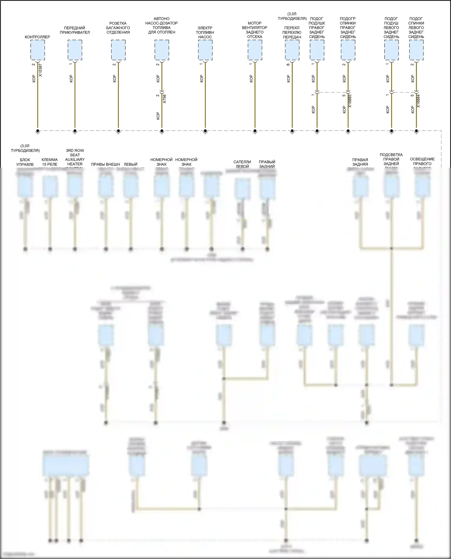 X5 M BMW E70 рестайлинг (2010-2013): Электросхема разводки массы (5 из 6) 