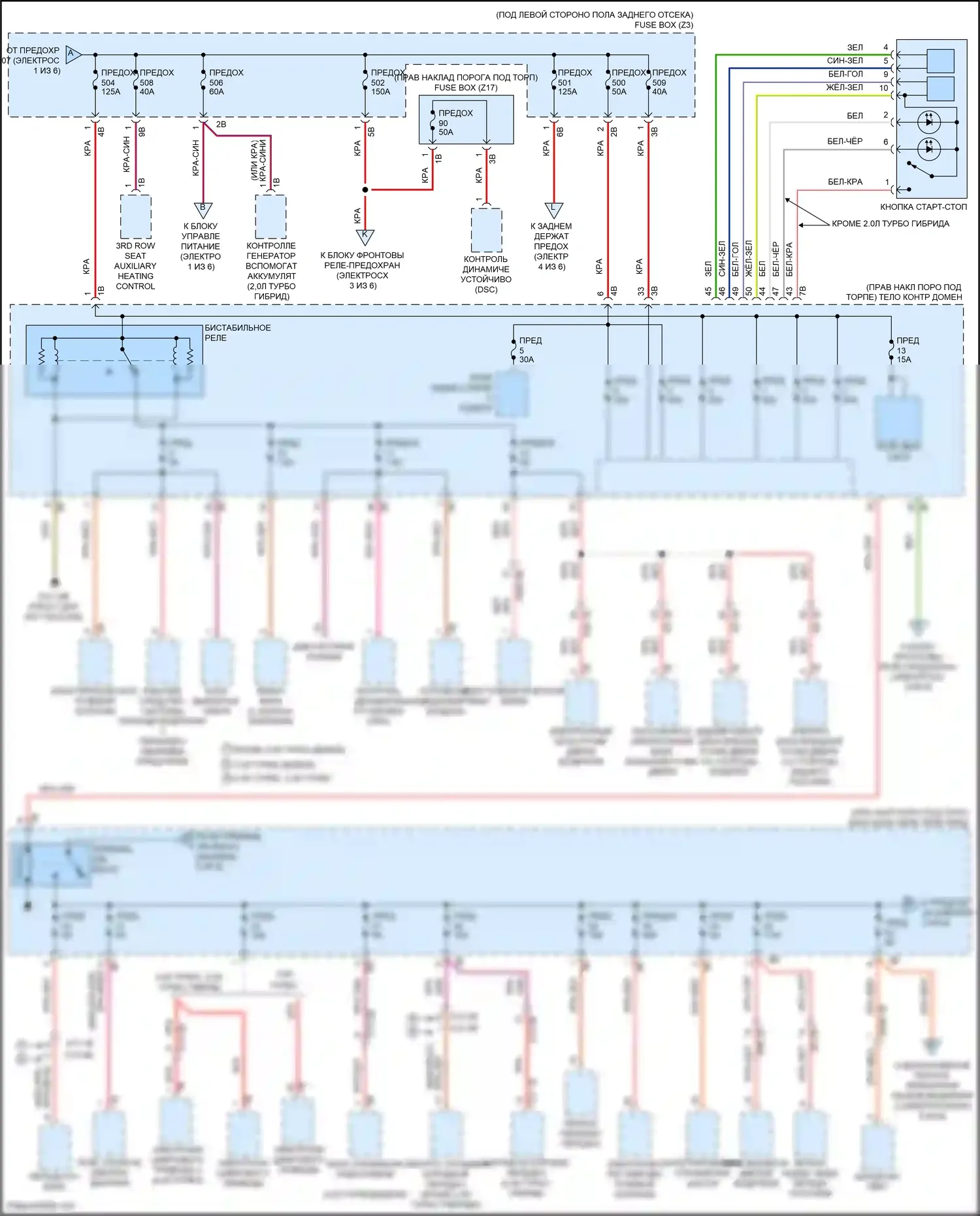 X5 M BMW F85 (2014-2018): Электросхема блока предохранителей реле (2 из 6) 