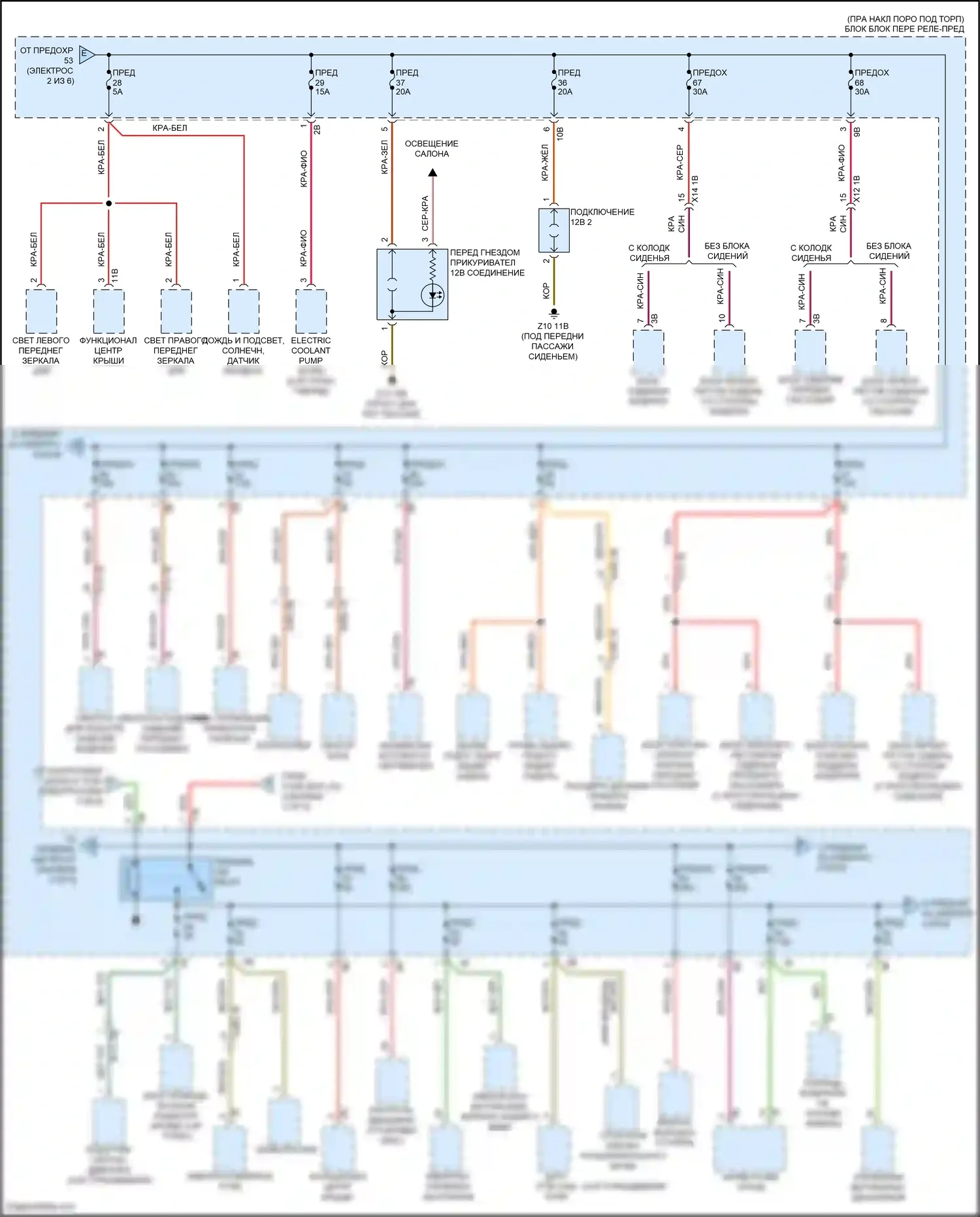 X5 M BMW F85 (2014-2018): Электросхема блока предохранителей реле (3 из 6) 
