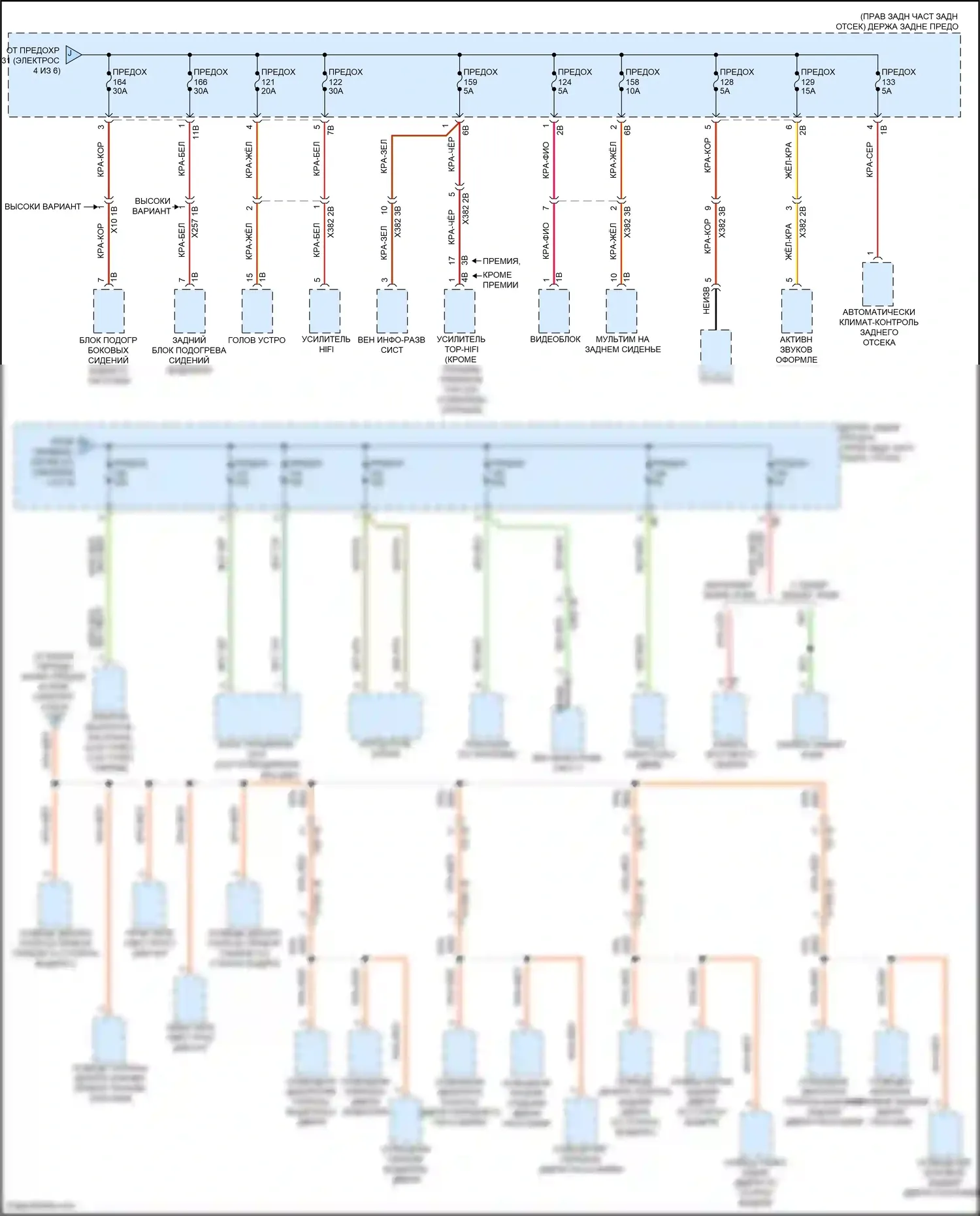 X5 M BMW F85 (2014-2018): Электросхема блока предохранителей реле (5 из 6) 