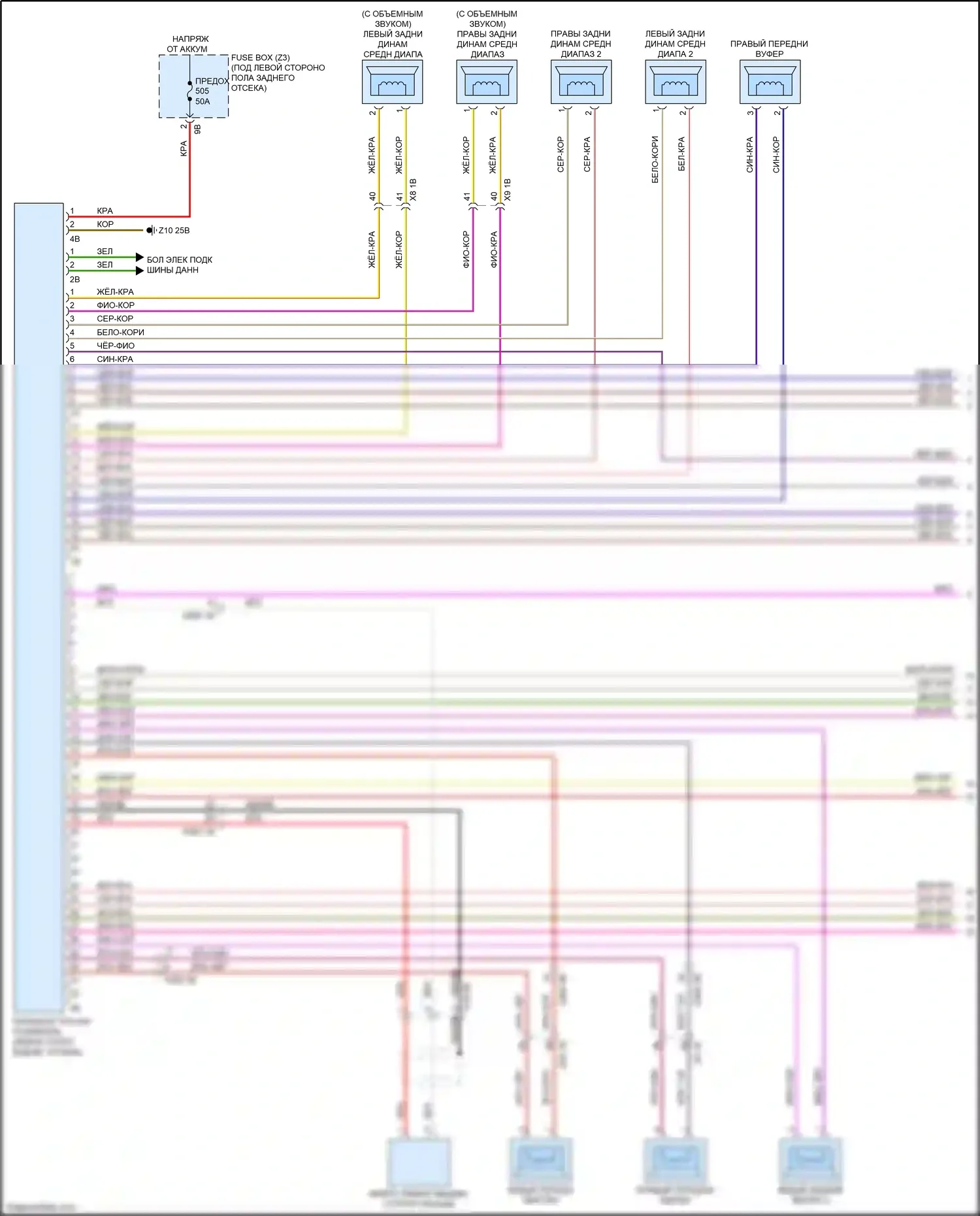X5 M BMW F85 (2014-2018): Top hifi электросхема магнитолы, премиум без активного звукового оформления (1 из 2) 