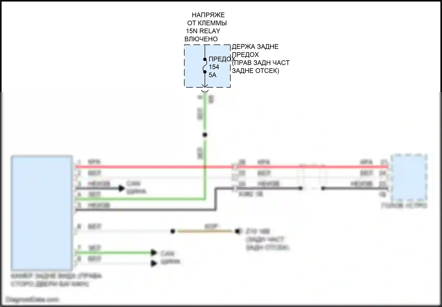 X5 M BMW F85 (2014-2018): Электросхема задней камеры 