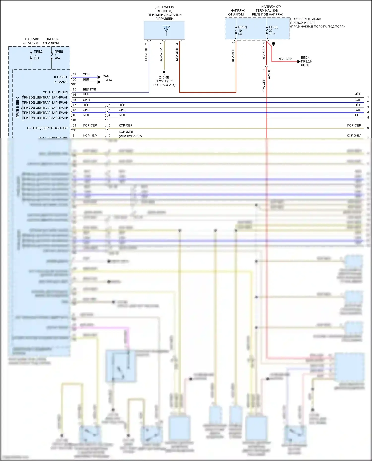 X5 M BMW F85 (2014-2018): Электросхема центрального замка (1 из 3) 