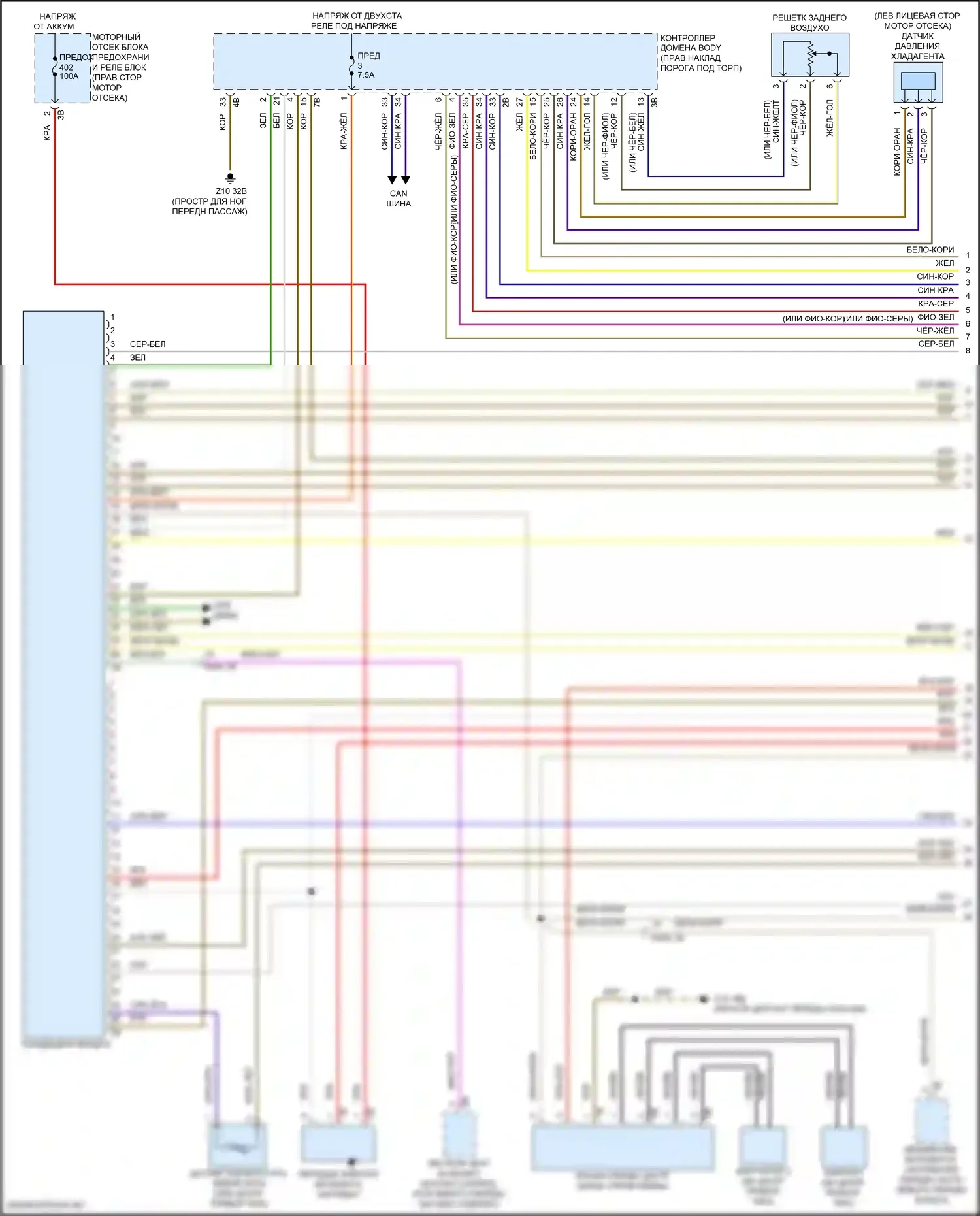 X5 M BMW F95 рестайлинг (2023-2024): Электросхема климат контроля, без заднего автоматического климат-контроля (1 из 7) 