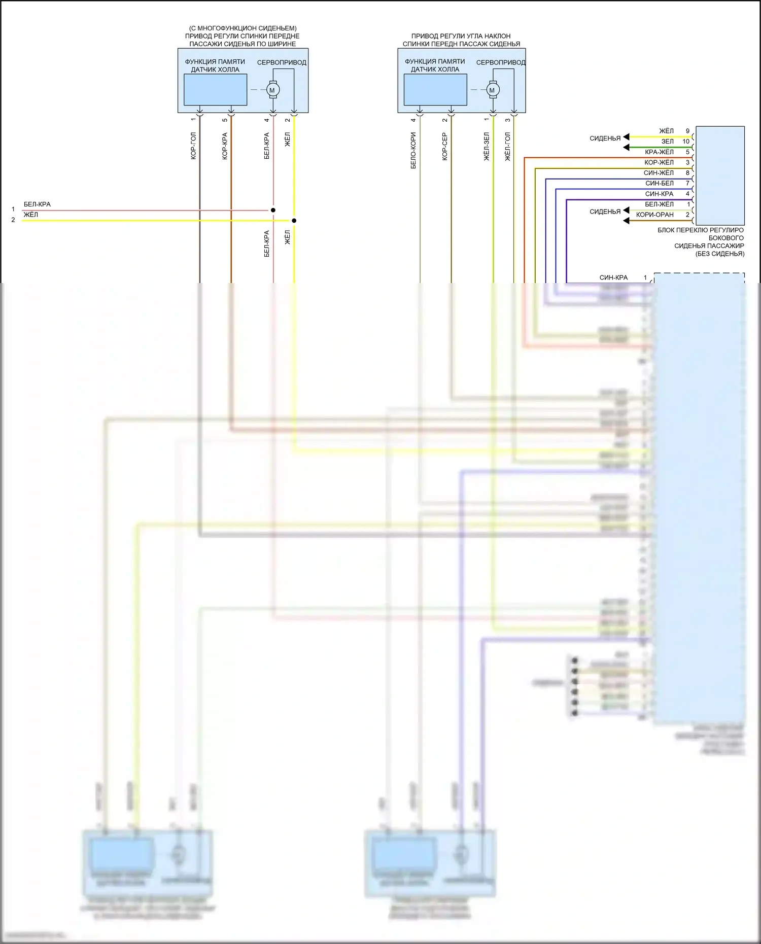 X5 M BMW F95 рестайлинг (2023-2024): Электросхема сиденья памяти пассажира (2 из 2) 