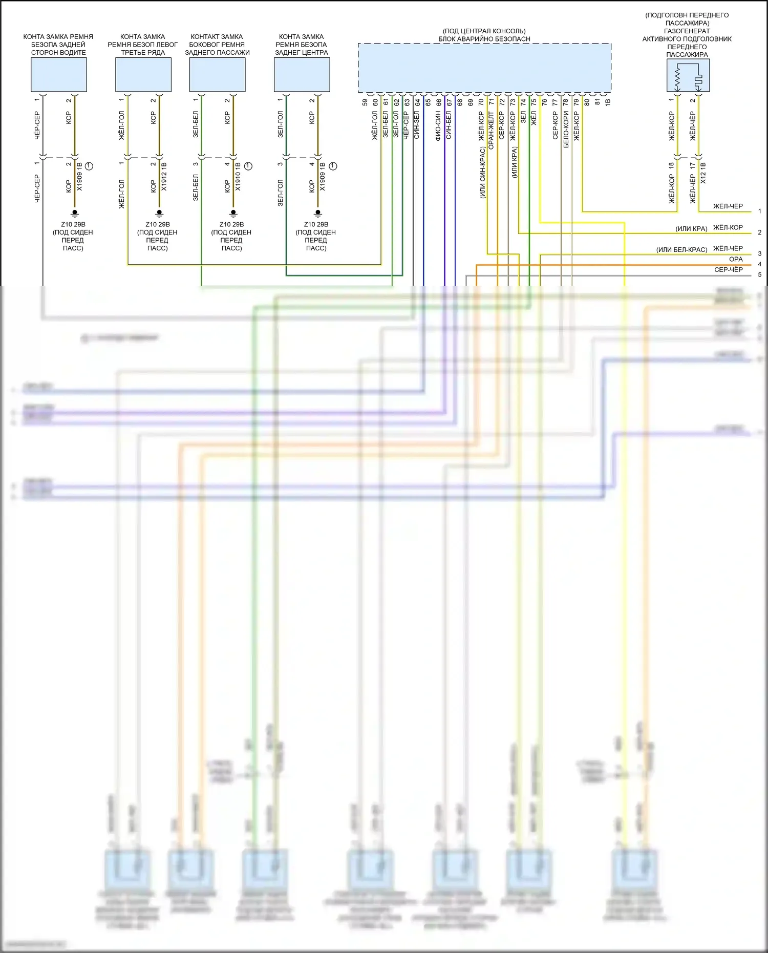 X5 M BMW F95 рестайлинг (2023-2024): Электросхема подушек безопасности (3 из 4) 