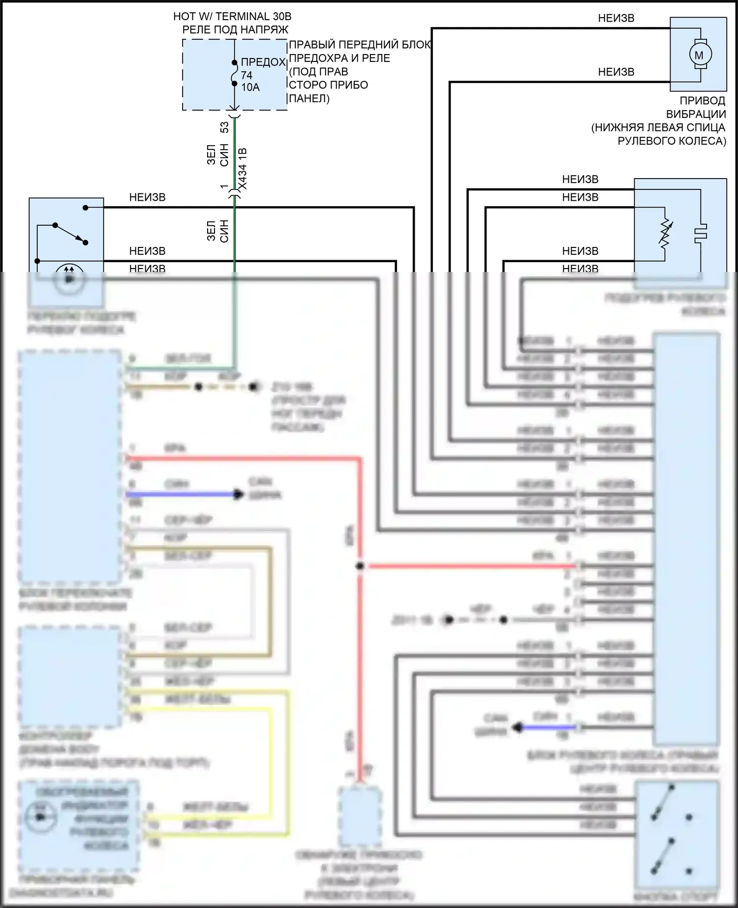 X5 M BMW F95 рестайлинг (2023-2024): Электросхема рулевого колеса с подогревом 