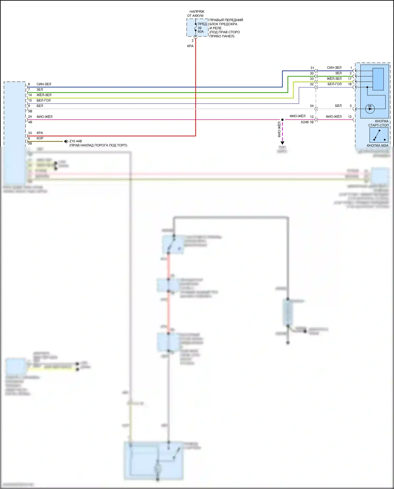 X5 M BMW F95 рестайлинг (2023-2024): Электросхема стартера 