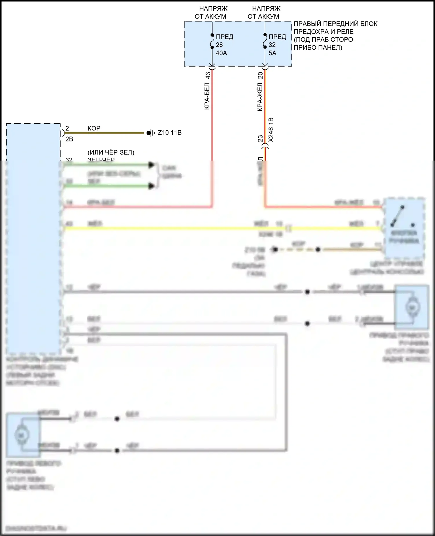 X5 M BMW F95 (2019-2023): Электросхема блокировки селектора 
