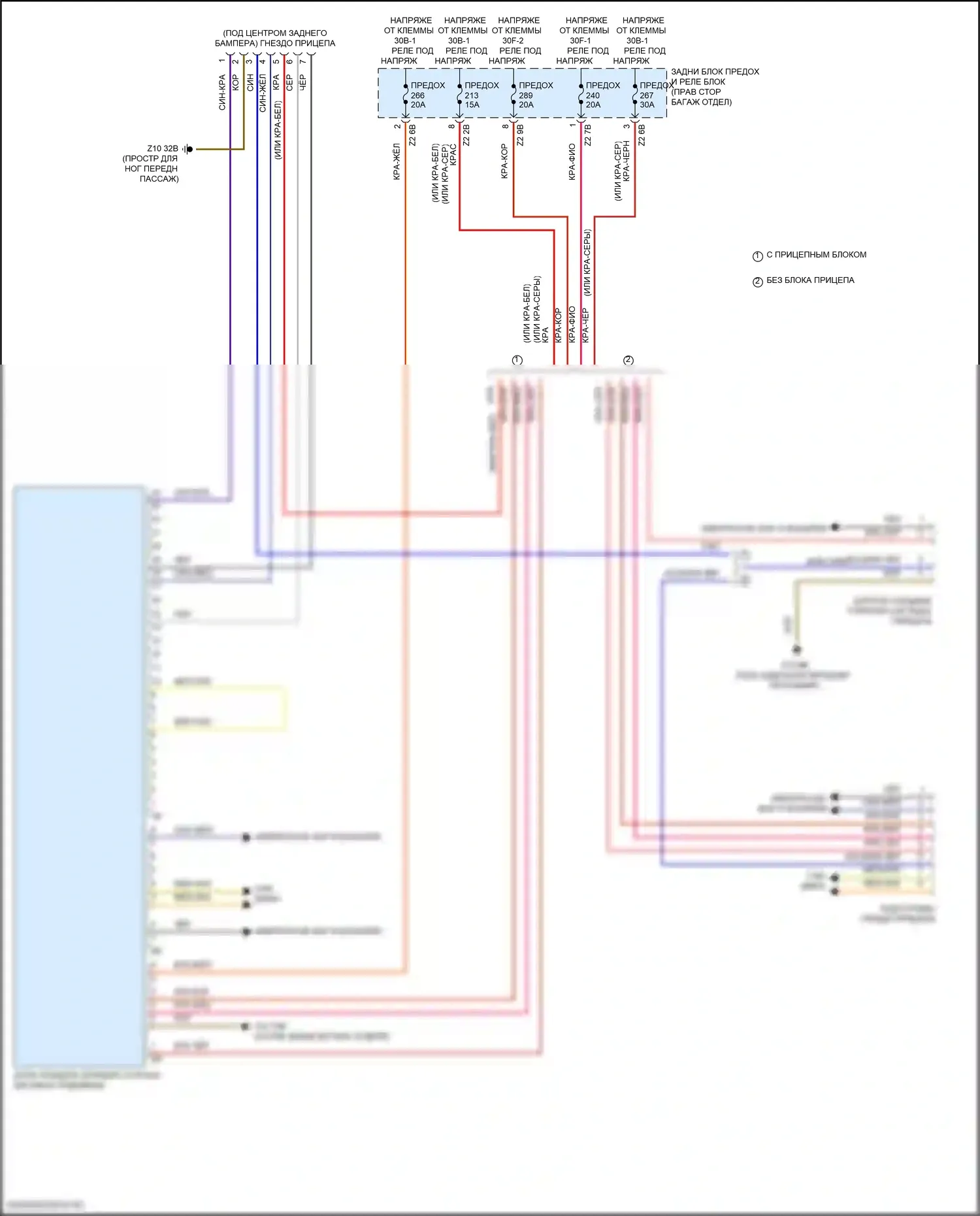 X5 M BMW F95 (2019-2023): Электросхема буксировки прицепа 