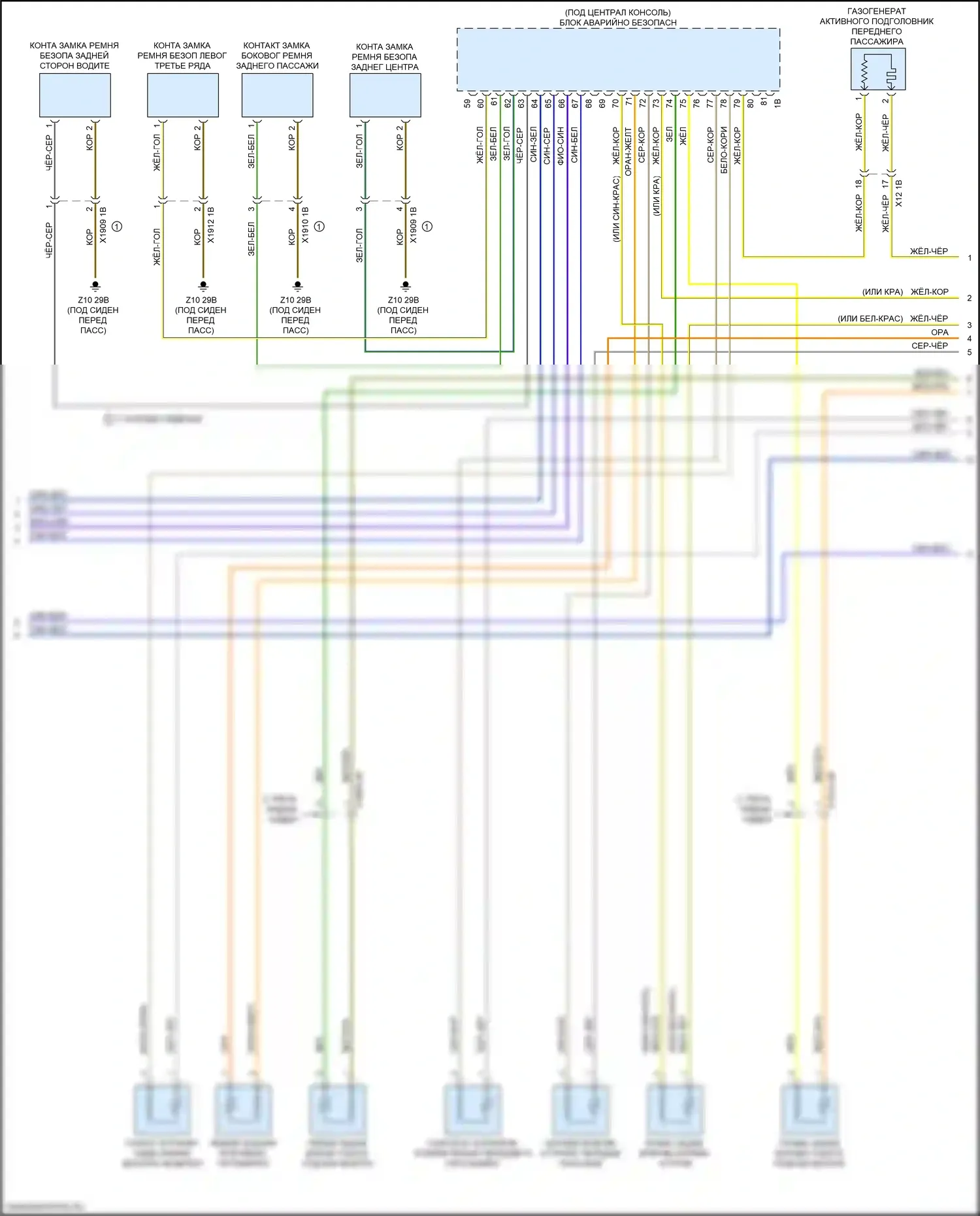 X5 M BMW F95 (2019-2023): Электросхема подушек безопасности (3 из 4) 