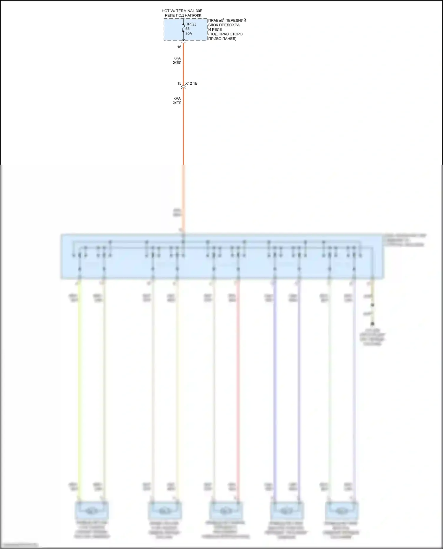 X5 M BMW F95 (2019-2023): Электросхема сиденья питания для пассажиров 