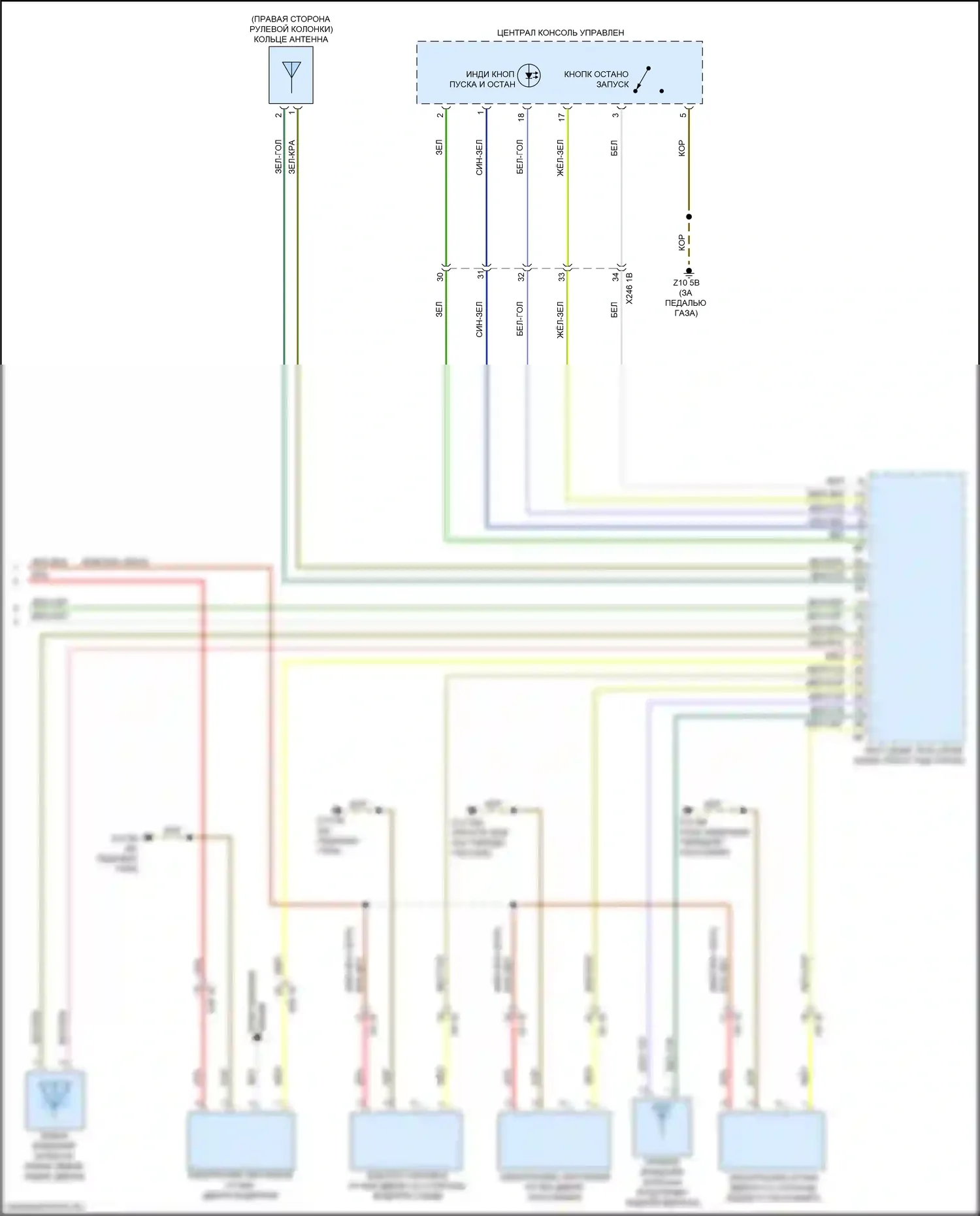 X5 M BMW F95 (2019-2023): Электросхема системы бесключевого доступа (2 из 2) 