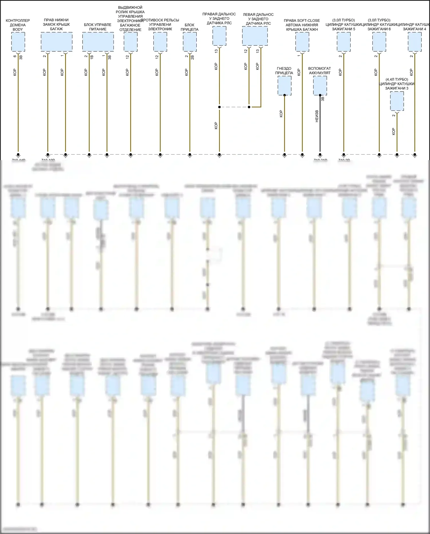 X5 M BMW F95 (2019-2023): Электросхема разводки массы (2 из 7) 