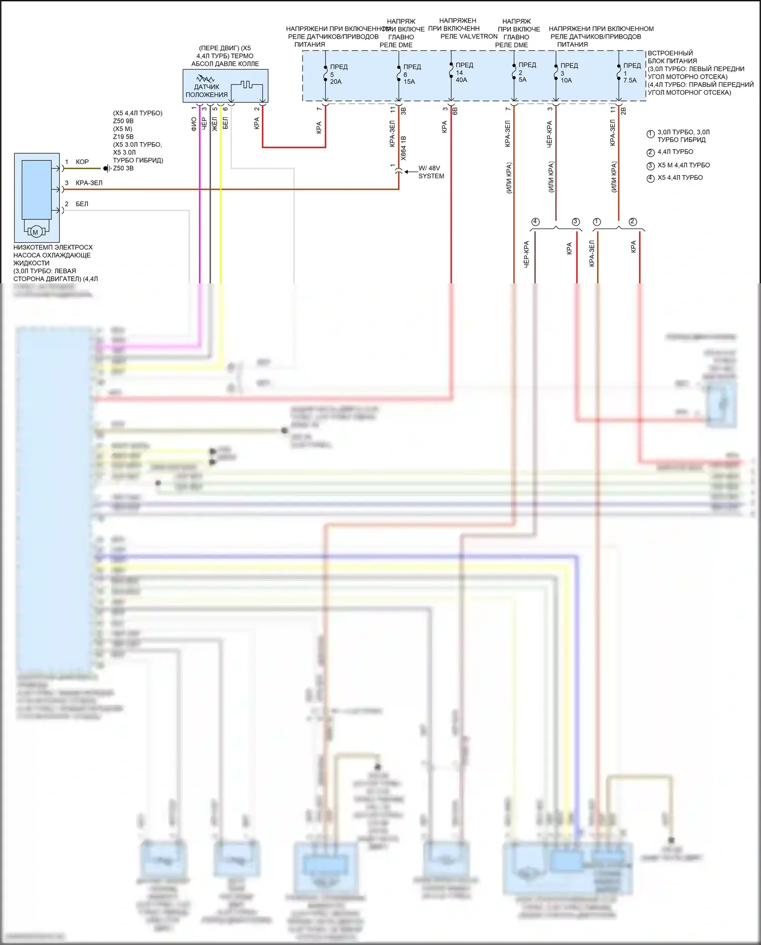 X5 M BMW F95 (2019-2023): Электросхема вентилятора охлаждения (1 из 2) 