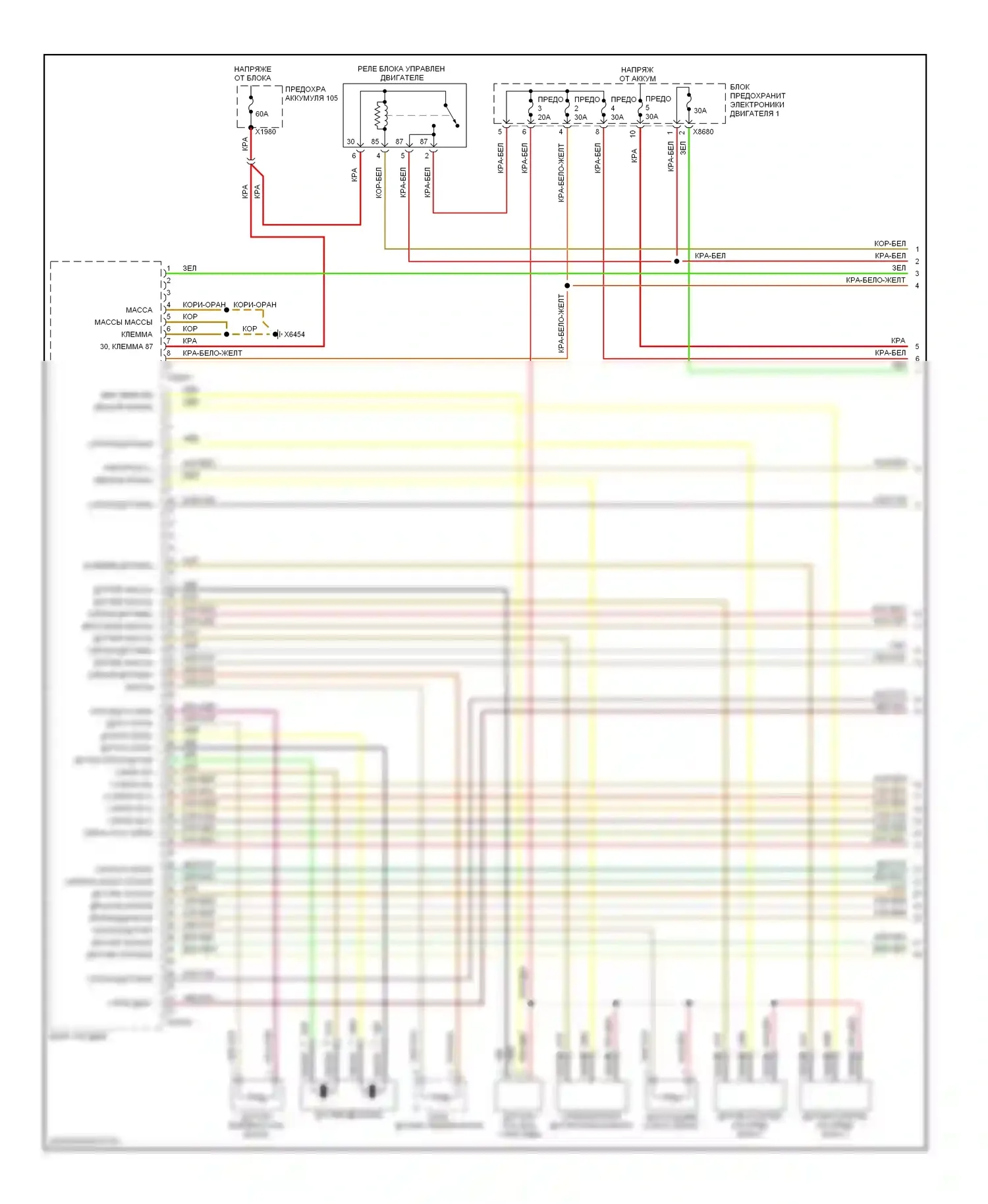 X5 BMW E53 рестайлинг (2003-2007): Электросхема двигателя 3.0l (1 из 4) 