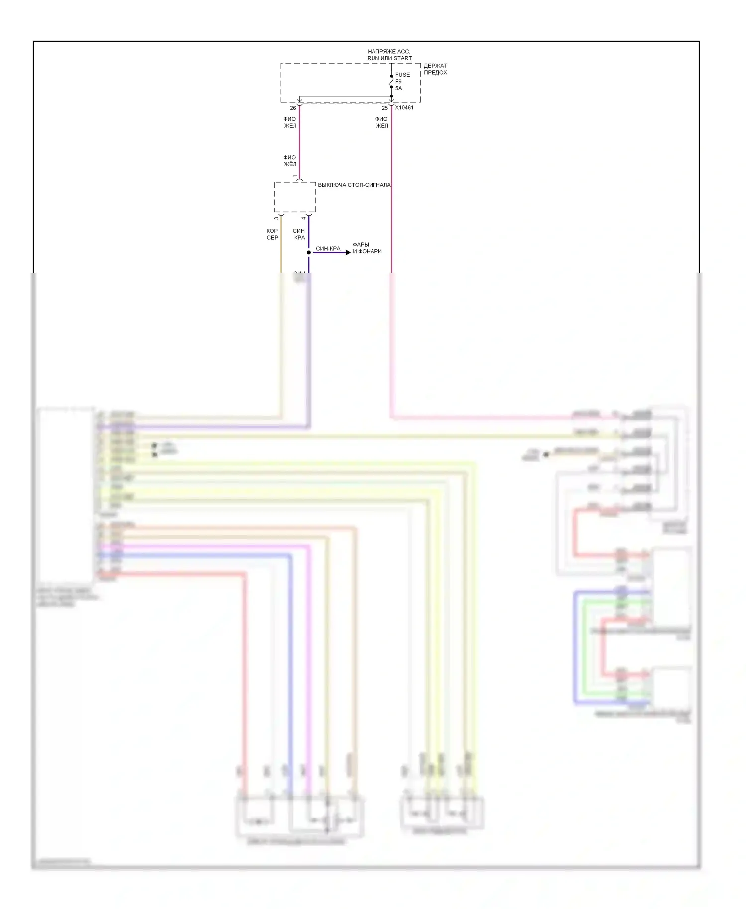 X5 BMW E53 рестайлинг (2003-2007): 4.4l, электросхема круиз-контроля 