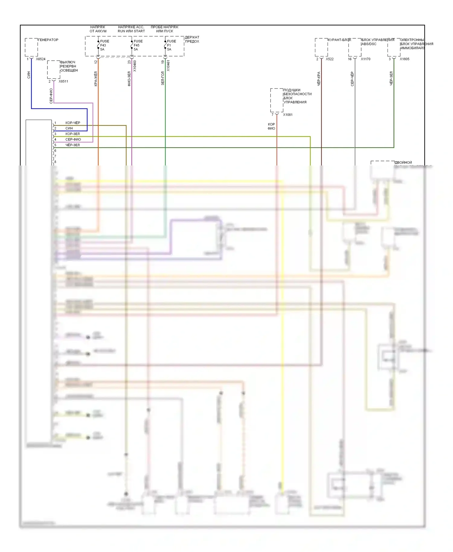 X5 BMW E53 рестайлинг (2003-2007): 3.0л, электросхема приборной панели, без ike 
