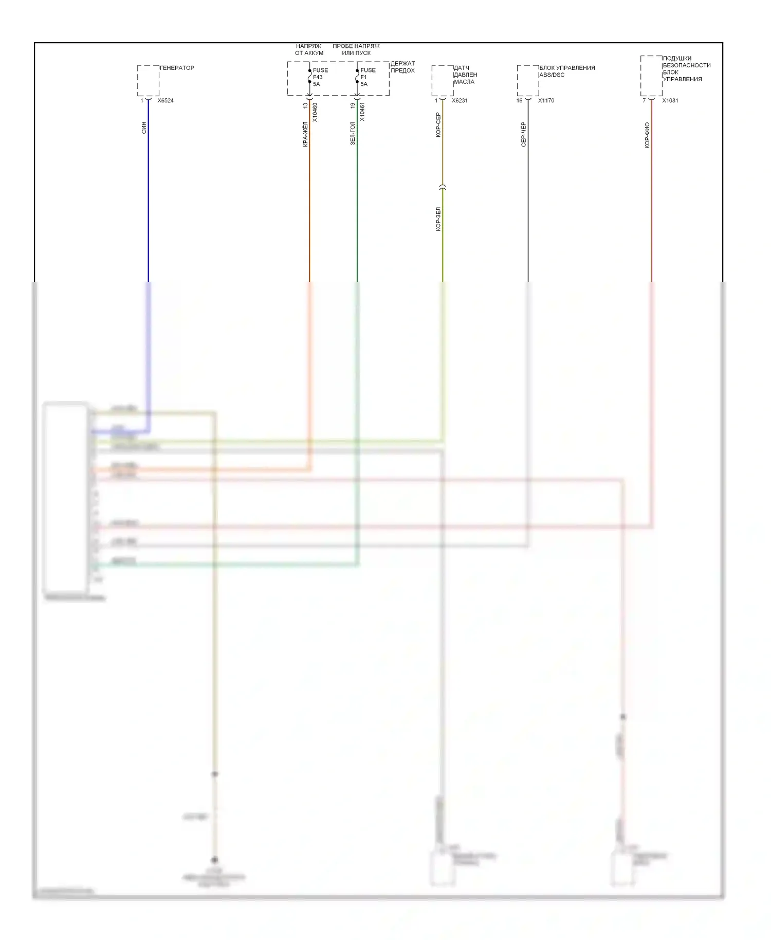 X5 BMW E53 рестайлинг (2003-2007): 3.0л, электросхема приборной панели, с ike (2 из 2) 