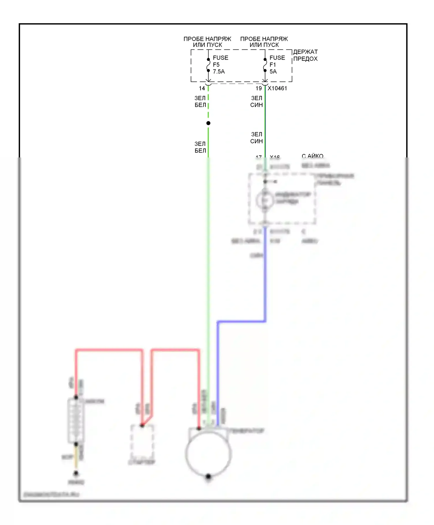 X5 BMW E53 рестайлинг (2003-2007): 3,0л, электросхема генератора 