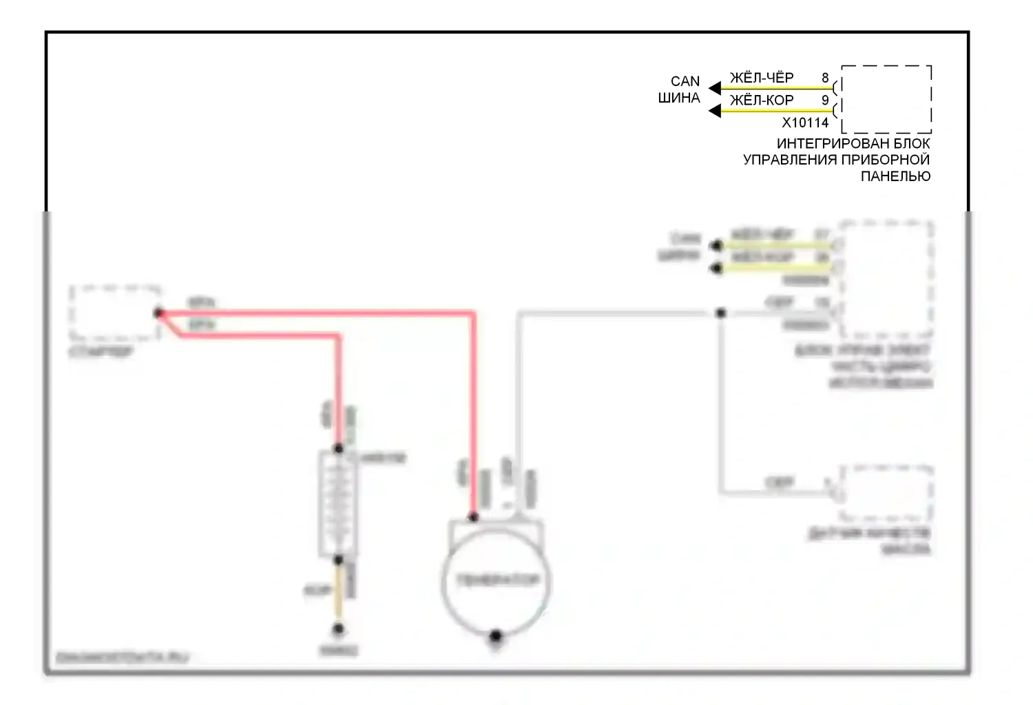 X5 BMW E53 рестайлинг (2003-2007): 4.4l, электросхема генератора 